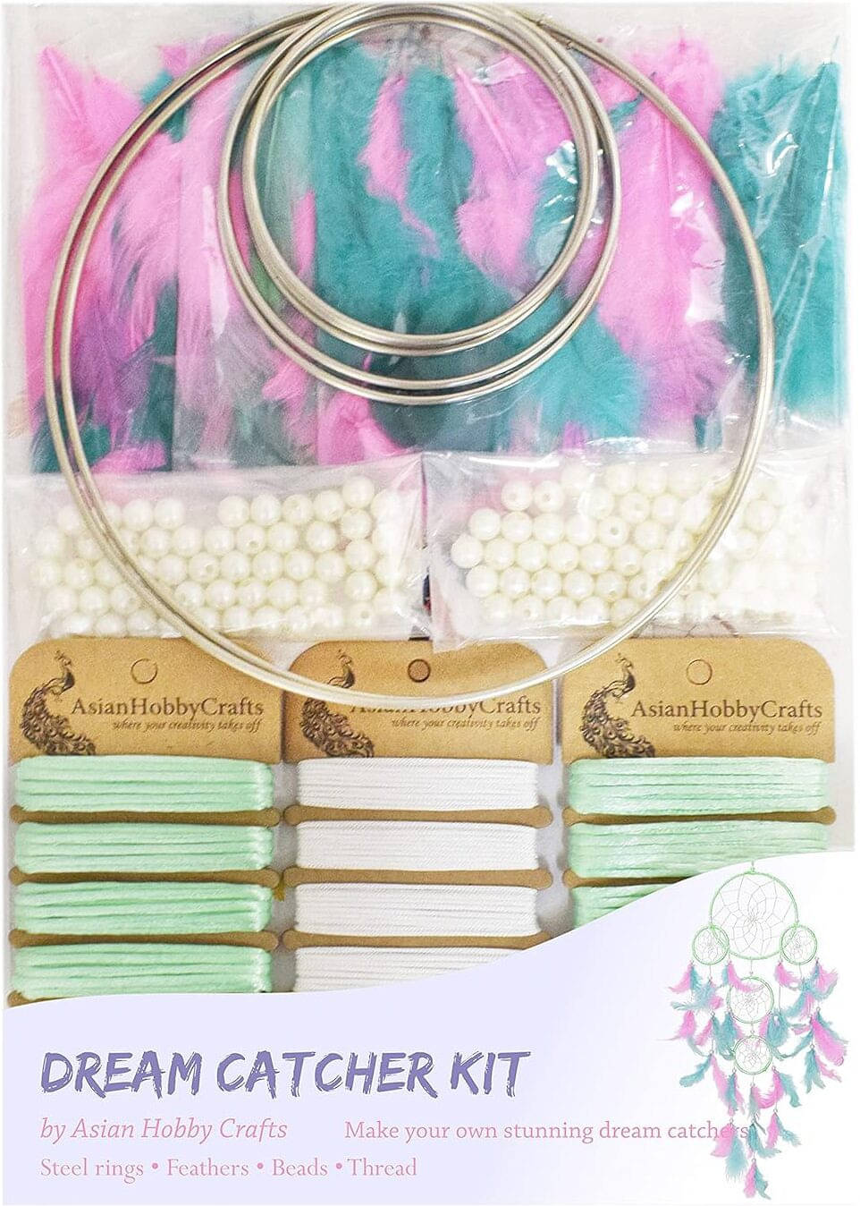     			ASIAN HOBBY CRAFTS DIY Dream Catcher Kit (Small)