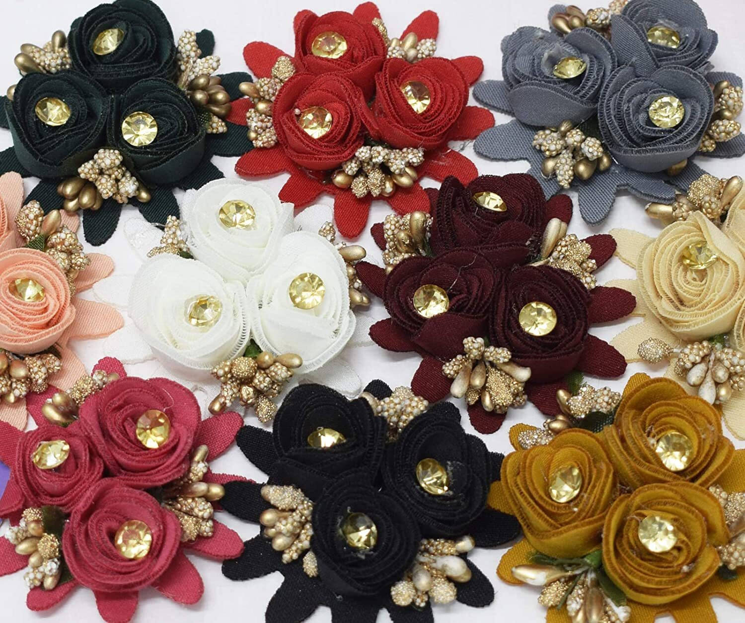     			ASIAN HOBBY CRAFTS Fabric Flower Set of 10pcs (Multicolor)