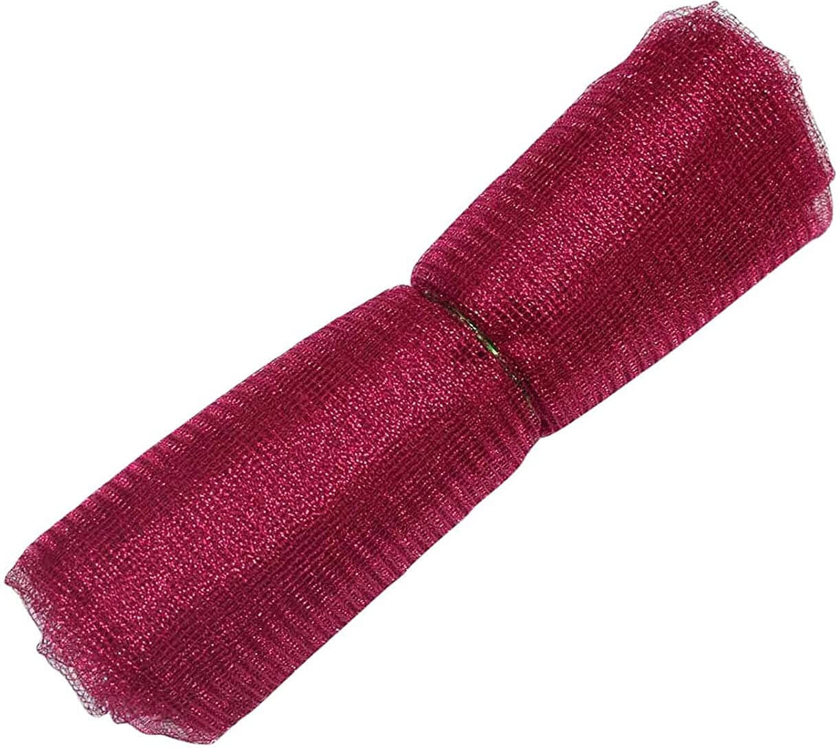     			ASIAN HOBBY CRAFTS Flower Decoration Net Fabric for Bouquet Decor Dark Pink 14 Meters