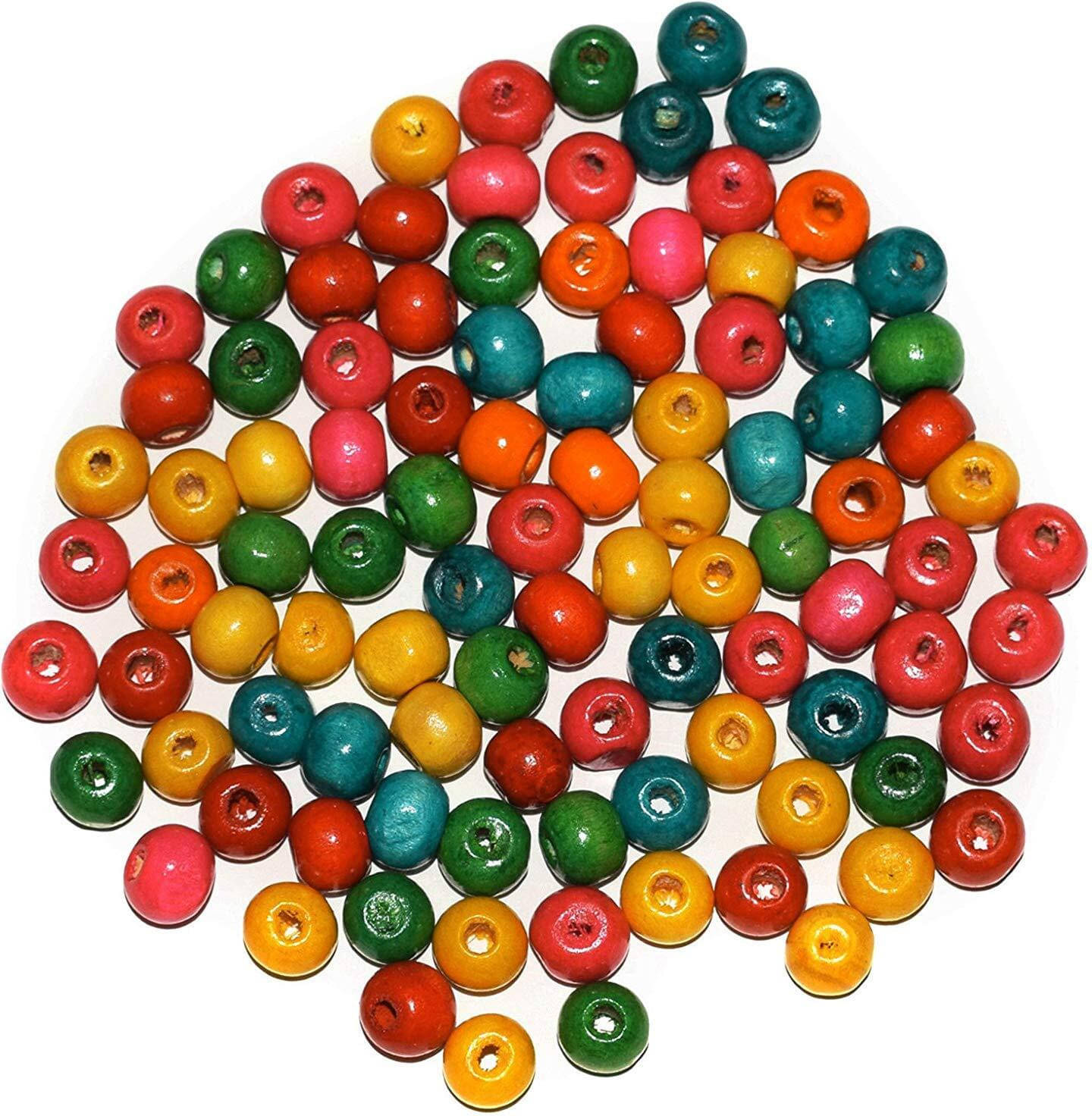     			ASIAN HOBBY CRAFTS Multicolored Wooden Beads8mm,100gm