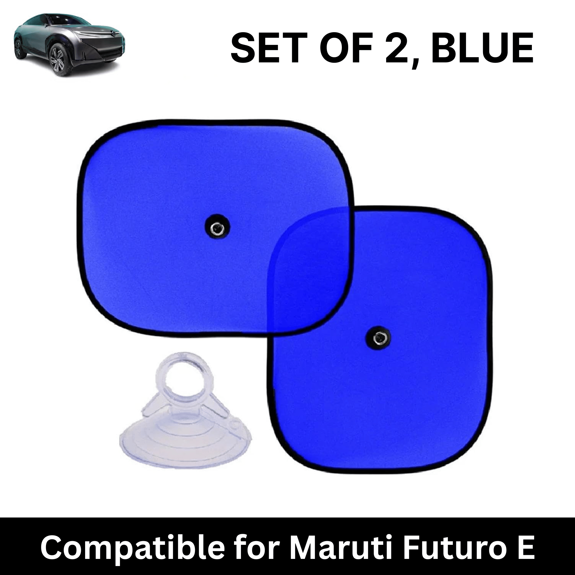 Car Sun Shade for Side Windows (Blue, Set of 2) with vaccum Suction Cups for Maruti Futuro E Car Sun Shade for Side Windows (Blue, Set of 2) with vaccum Suction Cups for Maruti Futuro E