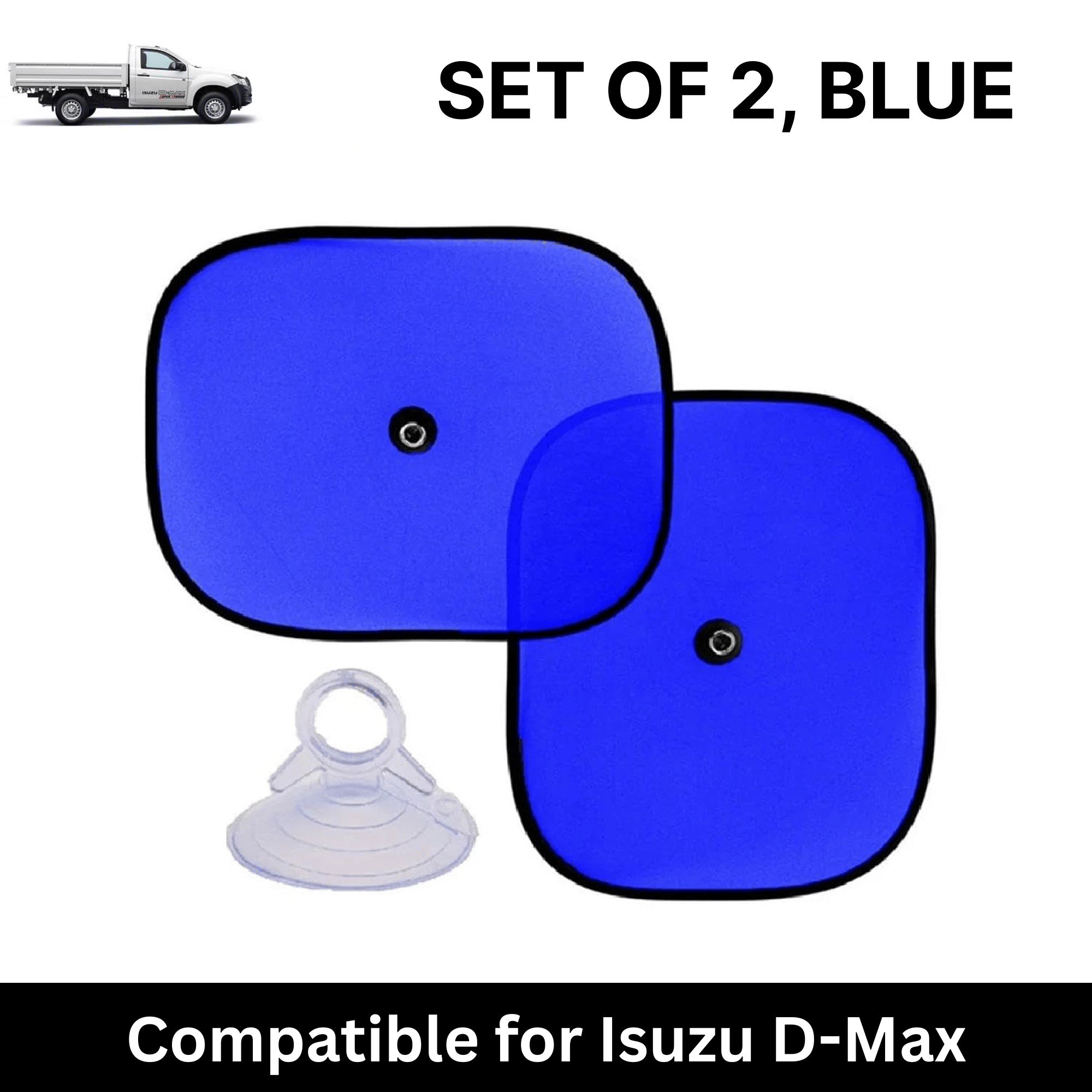 Car Sun Shade for Side Windows (Blue, Set of 2) with vaccum Suction Cups for Isuzu D-Max Car Sun Shade for Side Windows (Blue, Set of 2) with vaccum Suction Cups for Isuzu D-Max