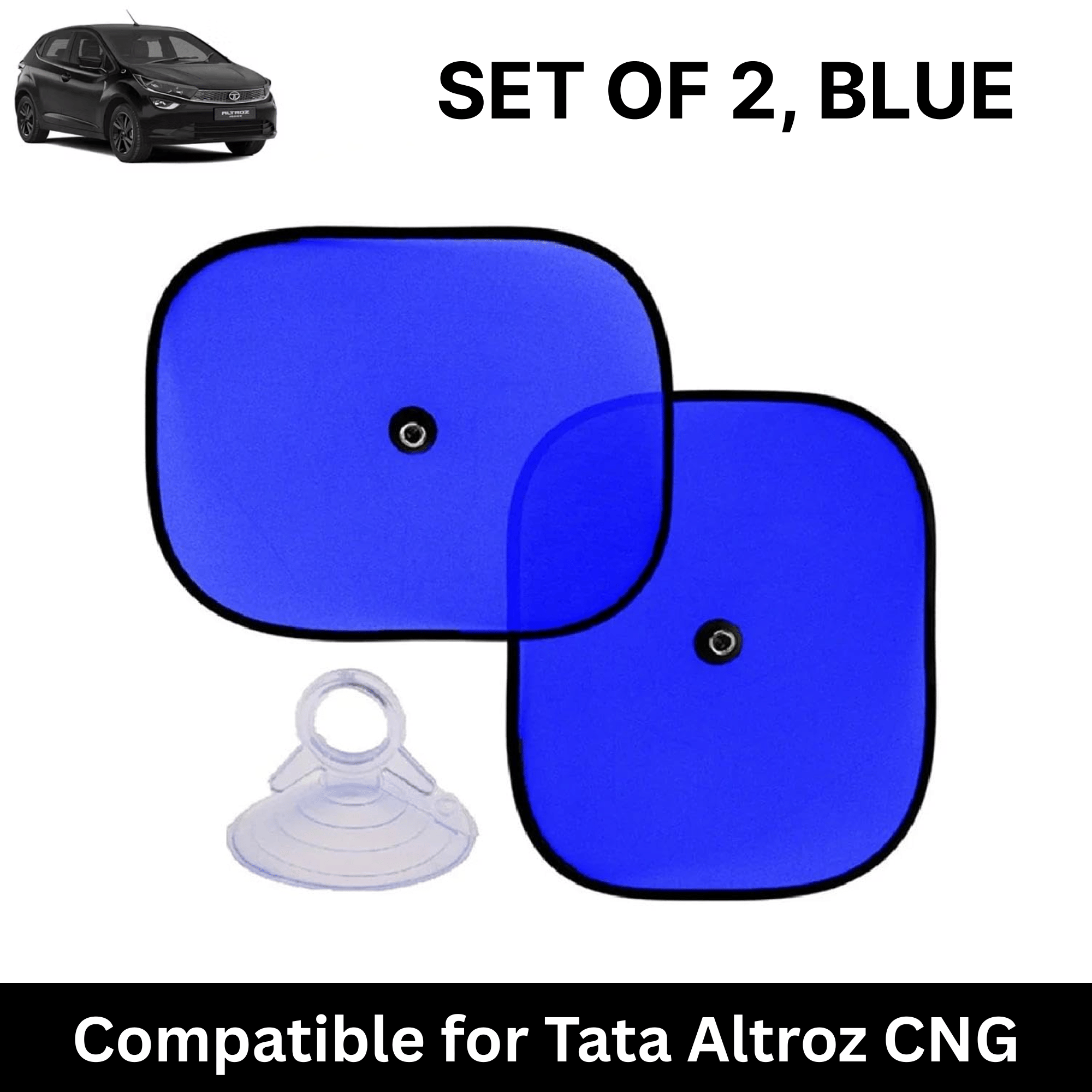 Car Sun Shade for Side Windows (Blue, Set of 2) with vaccum Suction Cups for Tata Altroz CNG Car Sun Shade for Side Windows (Blue, Set of 2) with vaccum Suction Cups for Tata Altroz CNG
