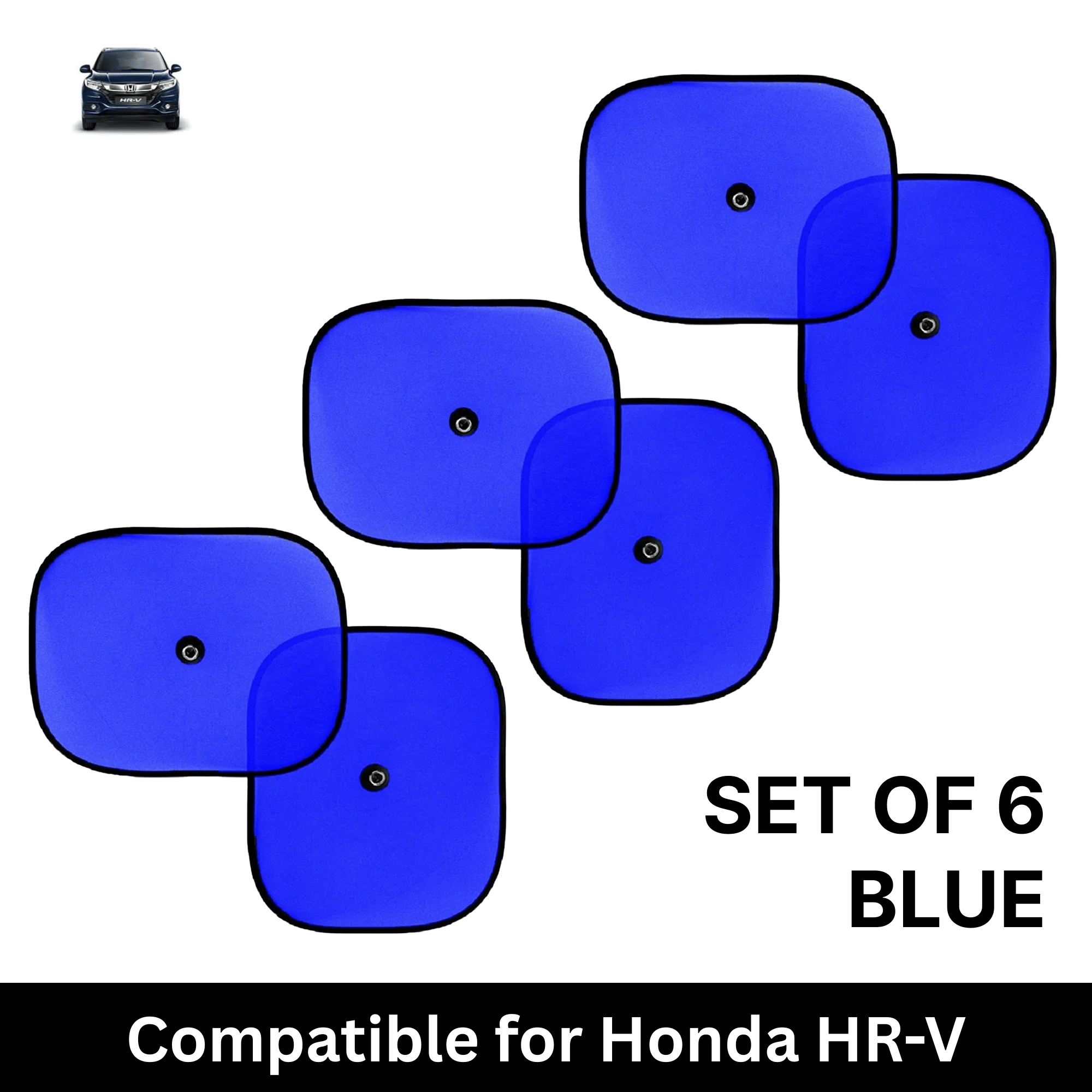 Car Sun Shade for Side Windows (Blue, Set of 6) with vaccum Suction Cups for Honda HR-V Car Sun Shade for Side Windows (Blue, Set of 6) with vaccum Suction Cups for Honda HR-V