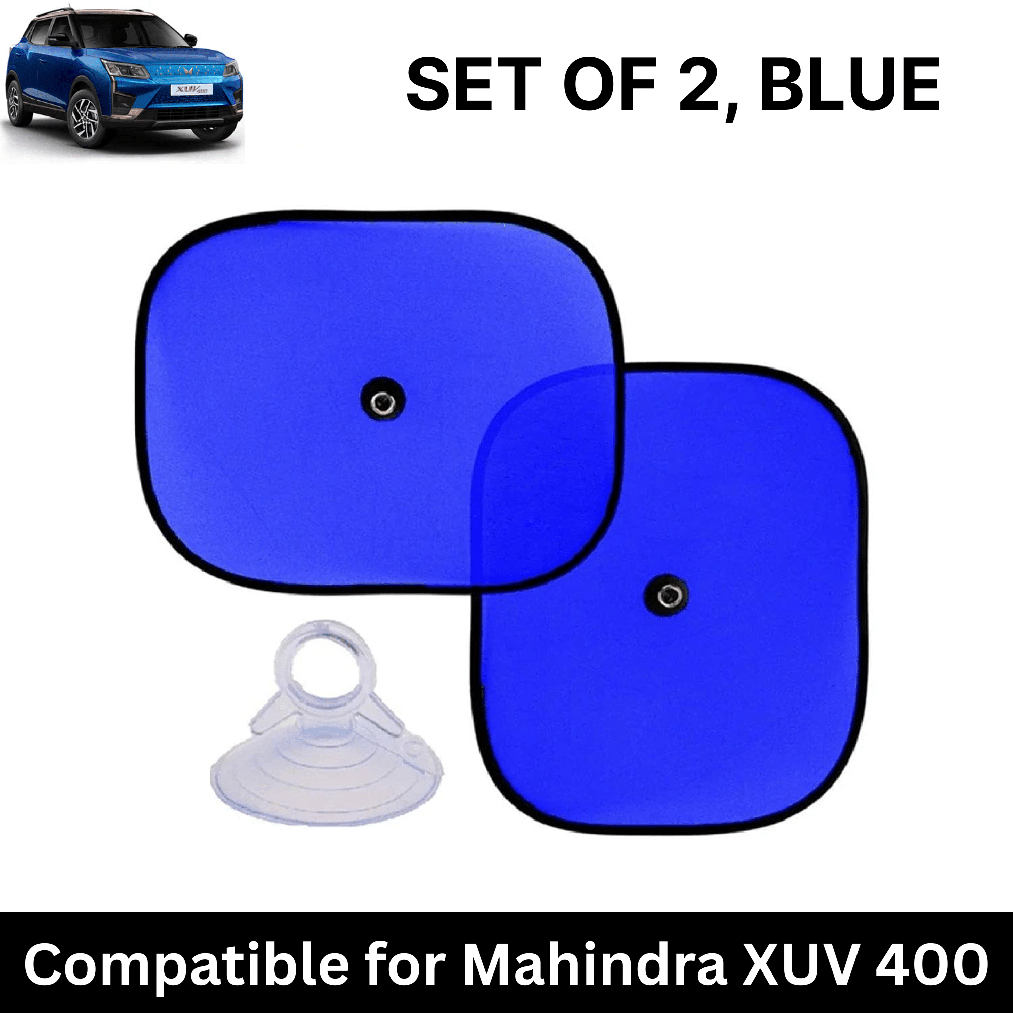 Car Sun Shade for Side Windows (Blue, Set of 2) with vaccum Suction Cups for Mahindra XUV 400 Electric Car Sun Shade for Side Windows (Blue, Set of 2) with vaccum Suction Cups for Mahindra XUV 400 Electric