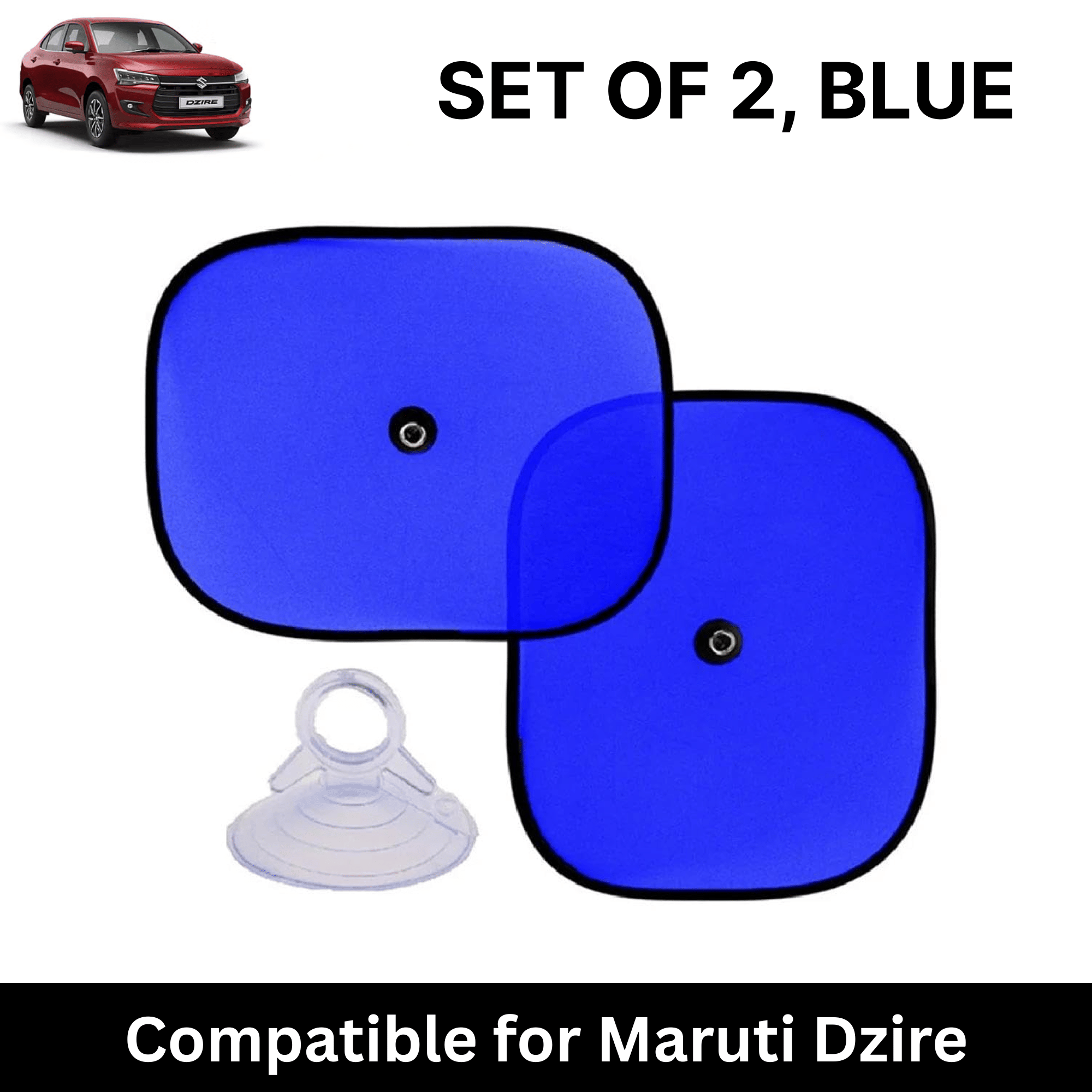 Car Sun Shade for Side Windows (Blue, Set of 2) with vaccum Suction Cups for Maruti Dzire Car Sun Shade for Side Windows (Blue, Set of 2) with vaccum Suction Cups for Maruti Dzire