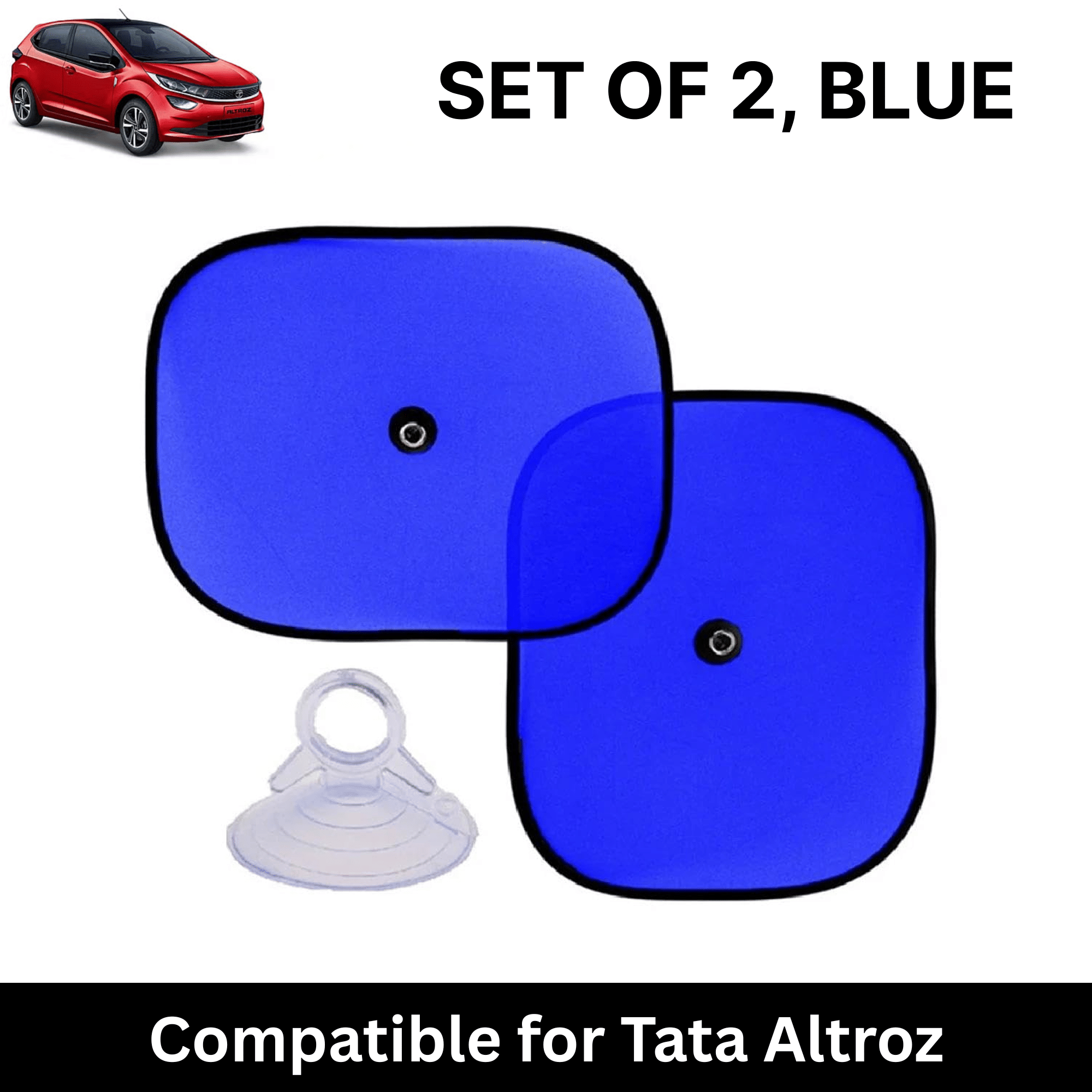 Car Sun Shade for Side Windows (Blue, Set of 2) with vaccum Suction Cups for Tata Altroz Car Sun Shade for Side Windows (Blue, Set of 2) with vaccum Suction Cups for Tata Altroz
