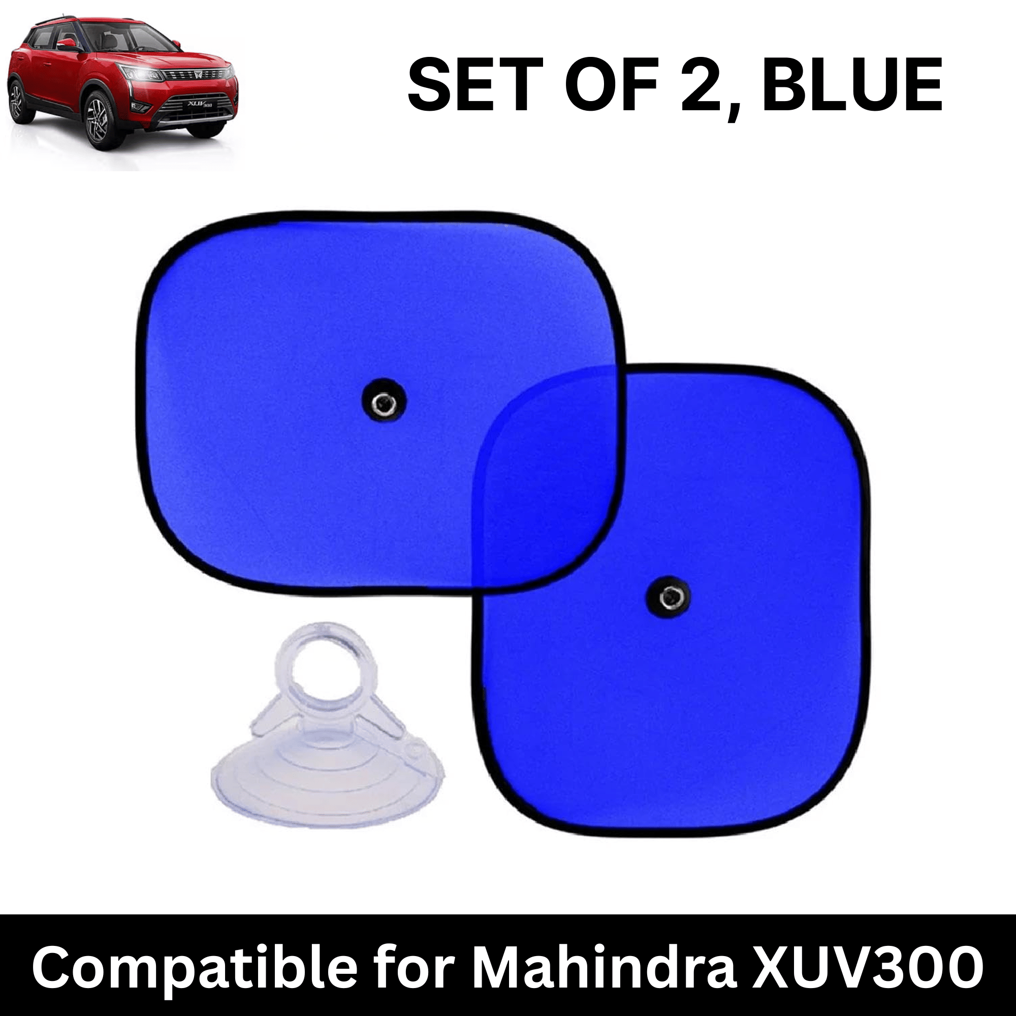 Car Sun Shade for Side Windows (Blue, Set of 2) with vaccum Suction Cups for Mahindra XUV300 Car Sun Shade for Side Windows (Blue, Set of 2) with vaccum Suction Cups for Mahindra XUV300