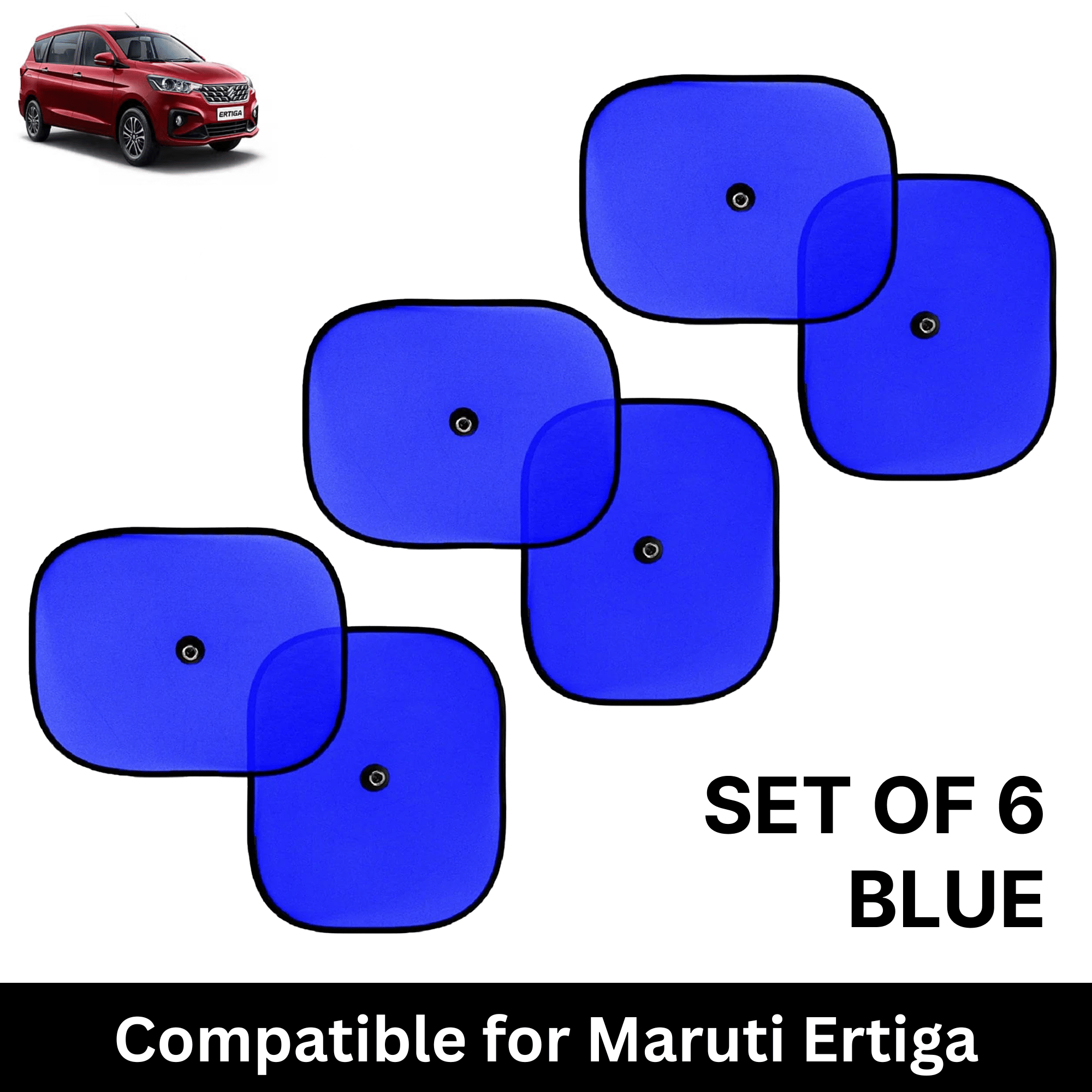     			Car Sun Shade for Side Windows (Blue, Set of 6) with vaccum Suction Cups for Maruti Ertiga