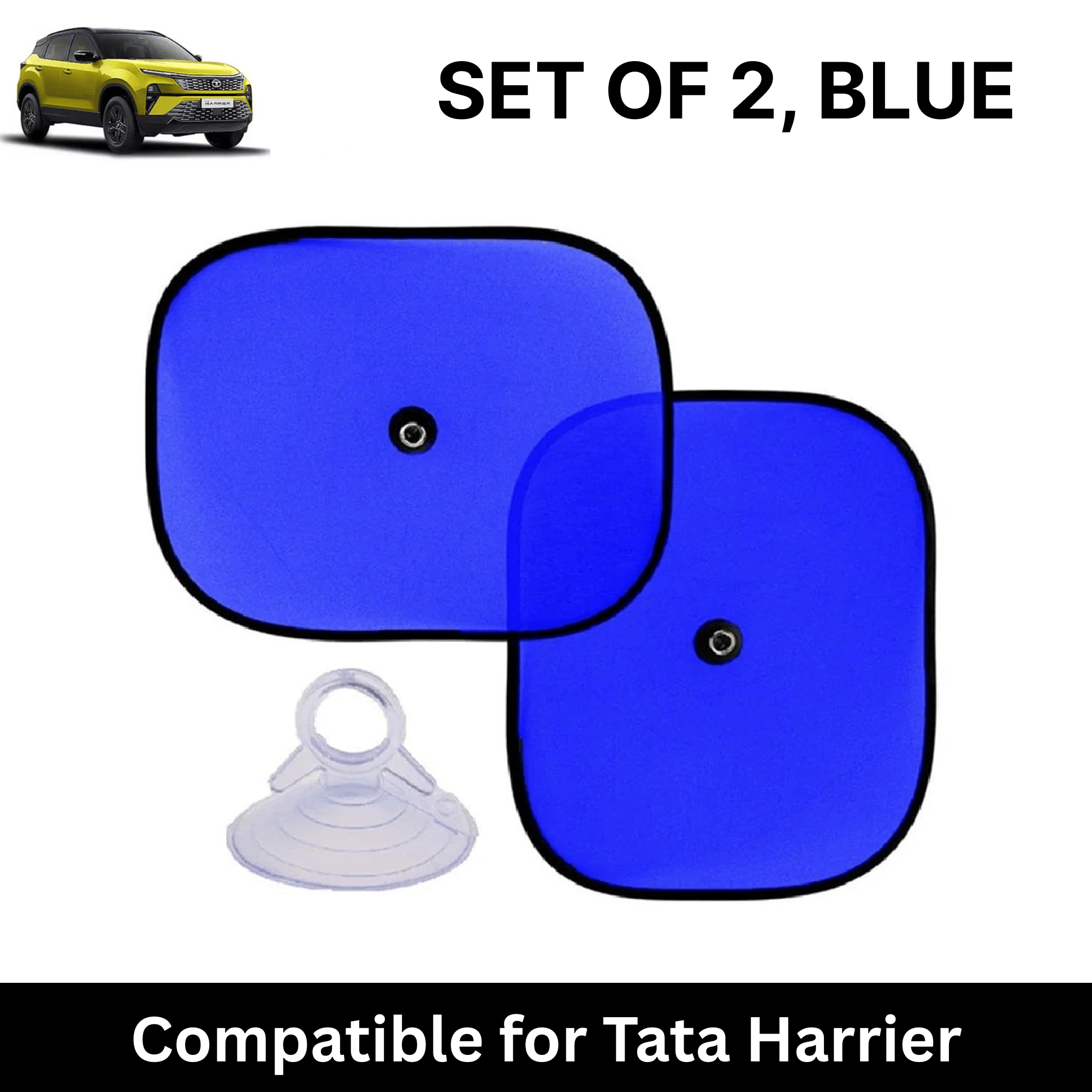 Car Sun Shade for Side Windows (Blue, Set of 2) with vaccum Suction Cups for Tata Harrier Car Sun Shade for Side Windows (Blue, Set of 2) with vaccum Suction Cups for Tata Harrier