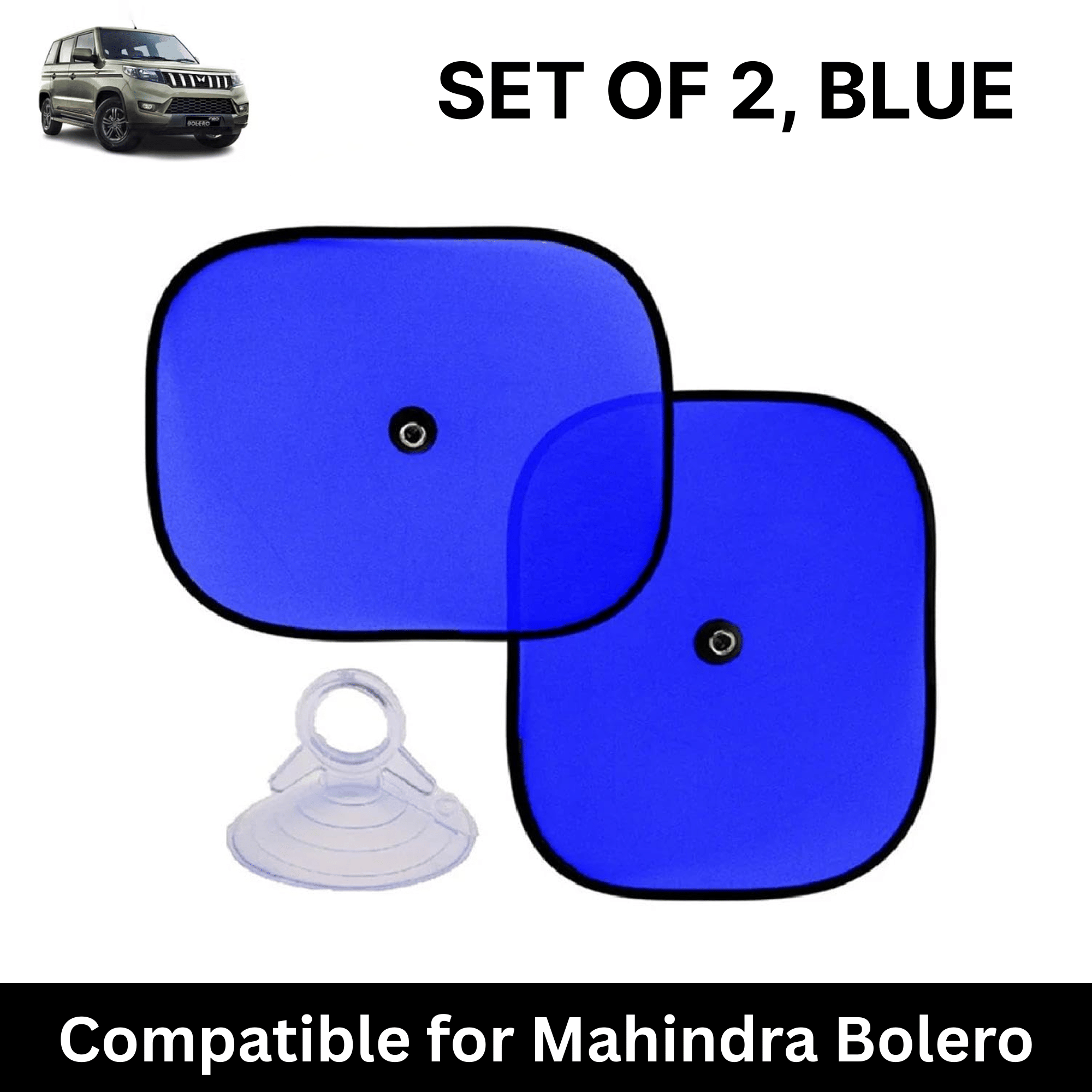 Car Sun Shade for Side Windows (Blue, Set of 2) with vaccum Suction Cups for Mahindra Bolero Neo Car Sun Shade for Side Windows (Blue, Set of 2) with vaccum Suction Cups for Mahindra Bolero Neo