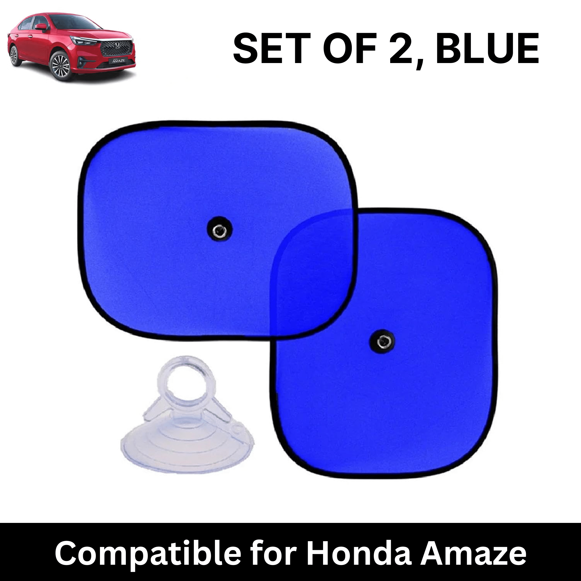 Car Sun Shade for Side Windows (Blue, Set of 2) with vaccum Suction Cups for Honda Amaze Car Sun Shade for Side Windows (Blue, Set of 2) with vaccum Suction Cups for Honda Amaze