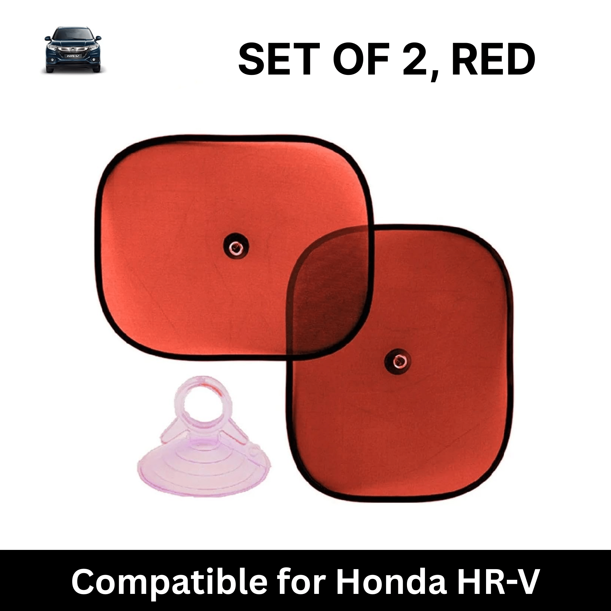 Car Sun Shade for Side Windows (Red, Set of 2) with vaccum Suction Cups for Honda HR-V Car Sun Shade for Side Windows (Red, Set of 2) with vaccum Suction Cups for Honda HR-V