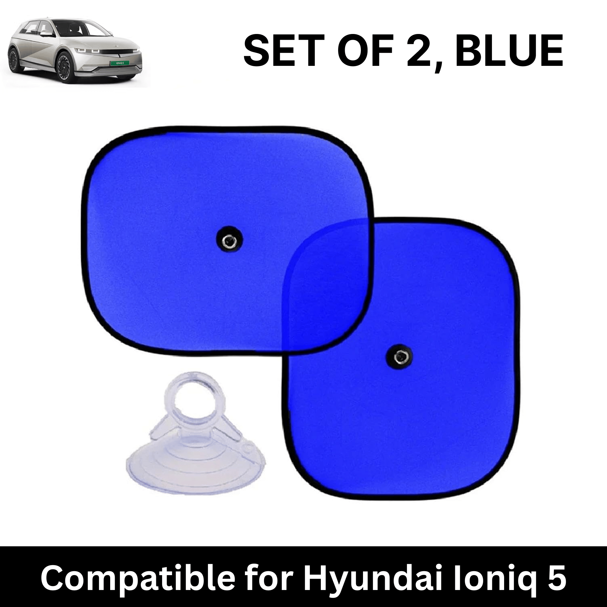 Car Sun Shade for Side Windows (Blue, Set of 2) with vaccum Suction Cups for Hyundai Ioniq 5 Car Sun Shade for Side Windows (Blue, Set of 2) with vaccum Suction Cups for Hyundai Ioniq 5