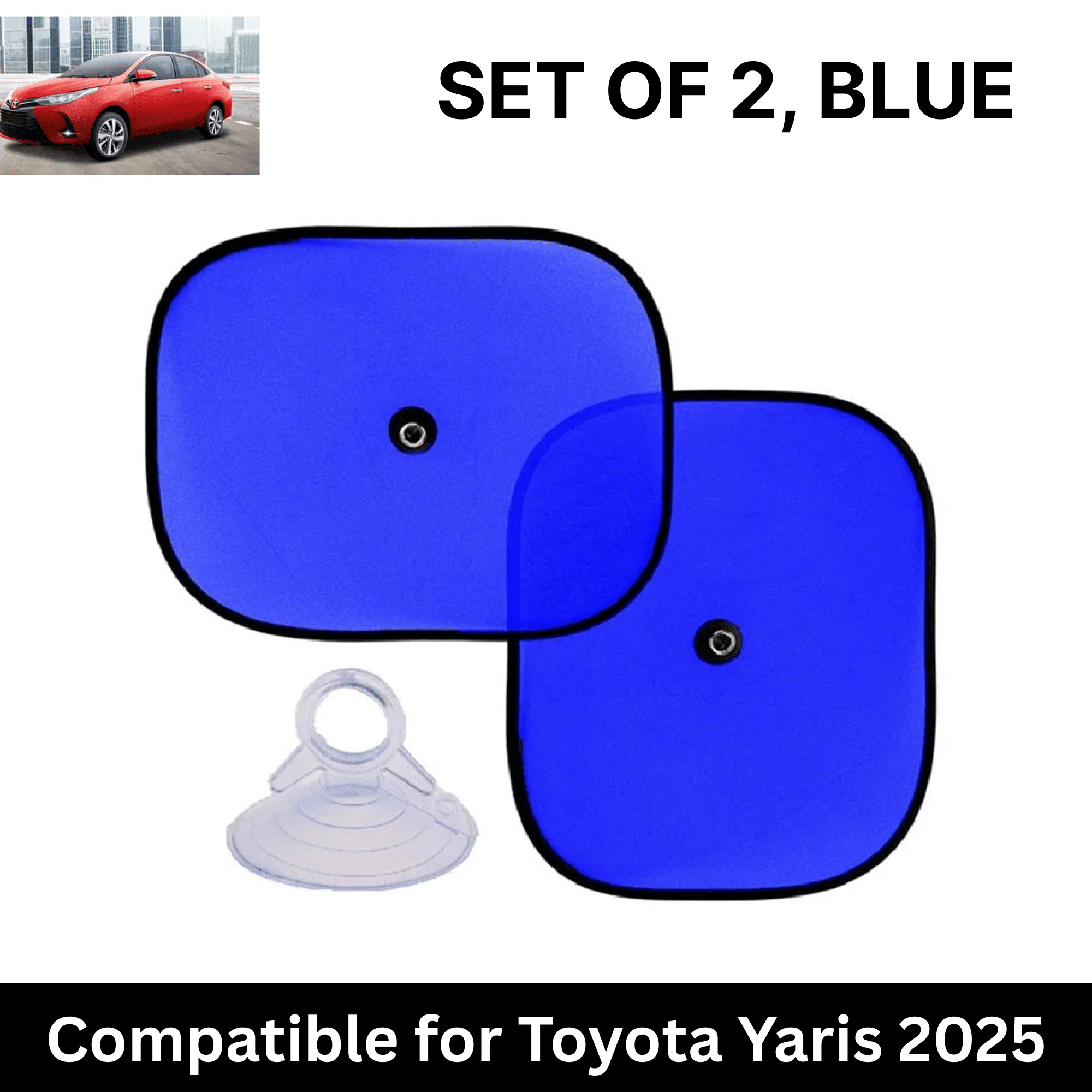 Car Sun Shade for Side Windows (Blue, Set of 2) with vaccum Suction Cups for Toyota Yaris 2025 Car Sun Shade for Side Windows (Blue, Set of 2) with vaccum Suction Cups for Toyota Yaris 2025