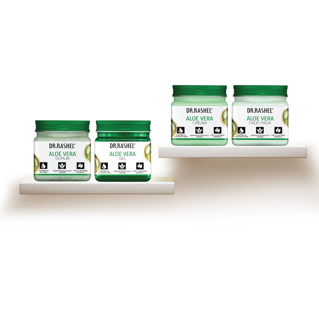     			Dr.Rashel Aloe Vera Facial Kit(Scrub, Gel,Face Pack,Cream),Hydration & Soothing Care,For All Skin Type,45 Ml (Pack of 4)