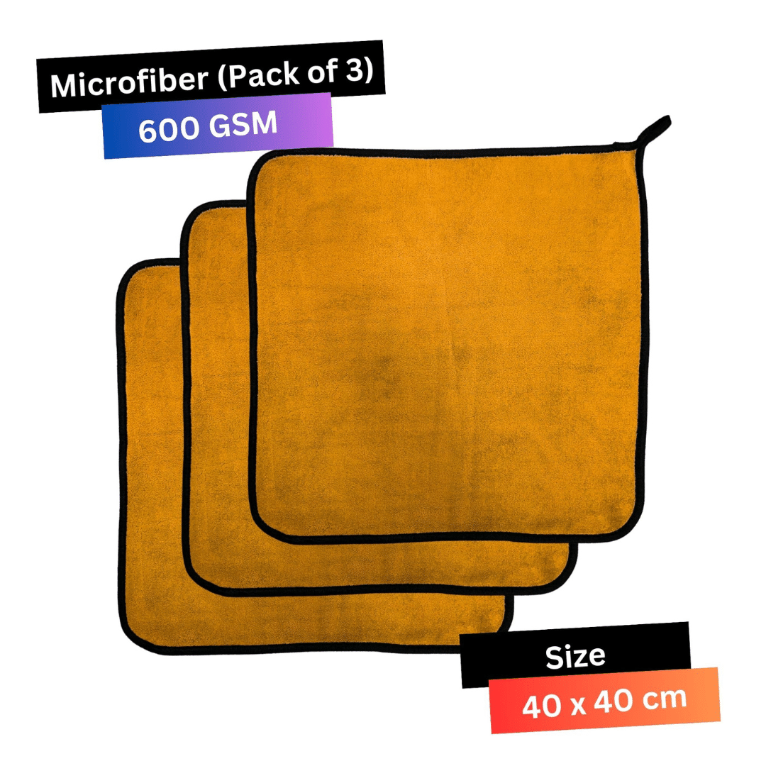     			Fibercozy Black 650 GSM Microfiber Cloth For Automobile ( Pack of 3 )