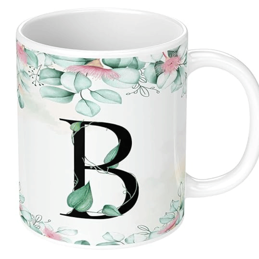     			InShreys MUG Letter B Print Floral Ceramic Coffee Mug 330 mL ( Pack of 1 )