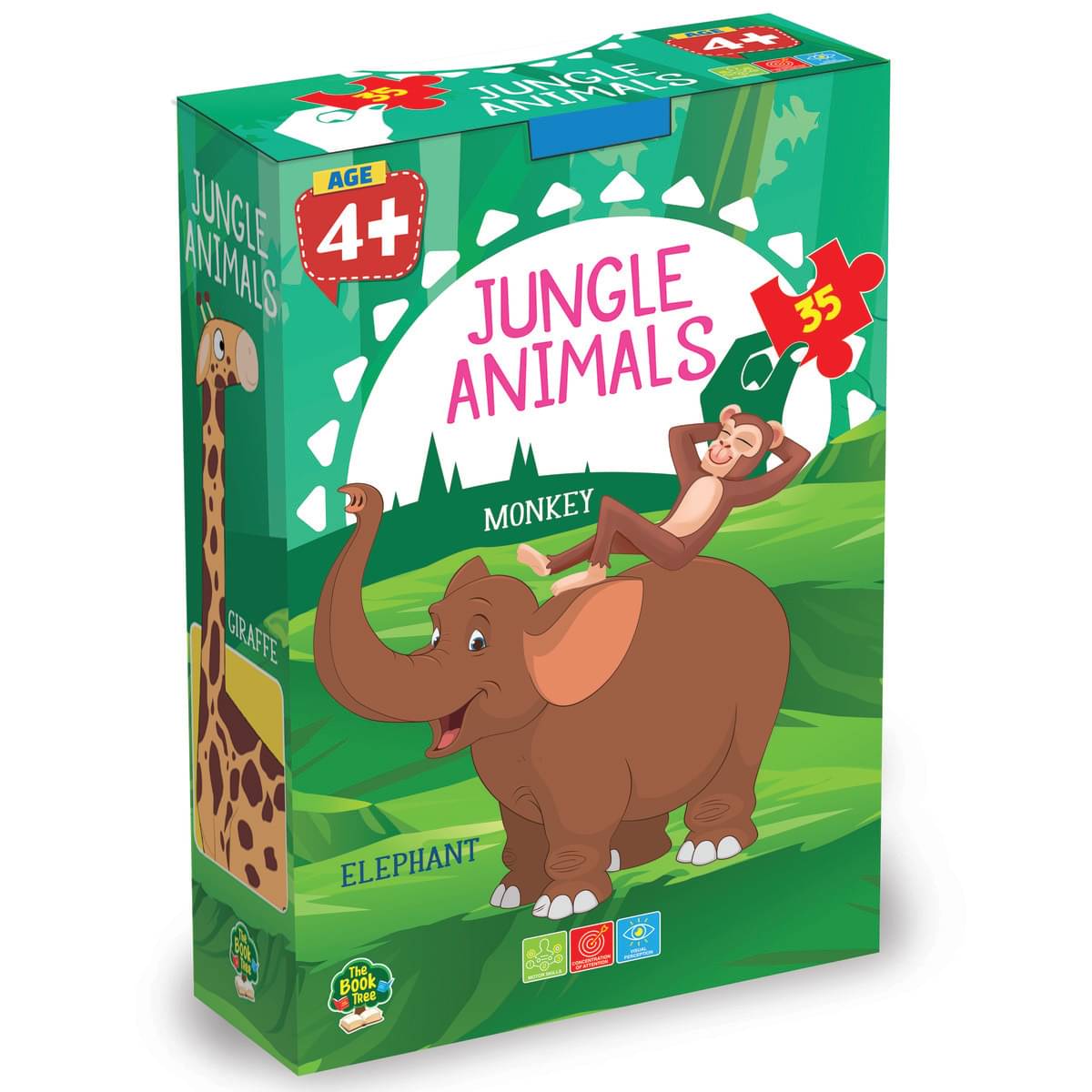     			Jungle Animals Puzzle for Kids Aged 4 and Above, Vibrant and Colourful Pictures of Animals, Fun Learning Experience by Majestic Book Club