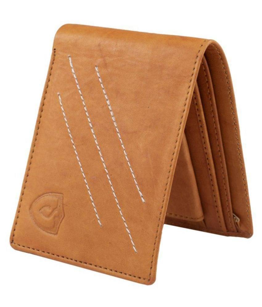     			Keviv Leather Solid Men's Two Fold Wallet With 5 Slots For Card ( Tan , Pack of 1 )