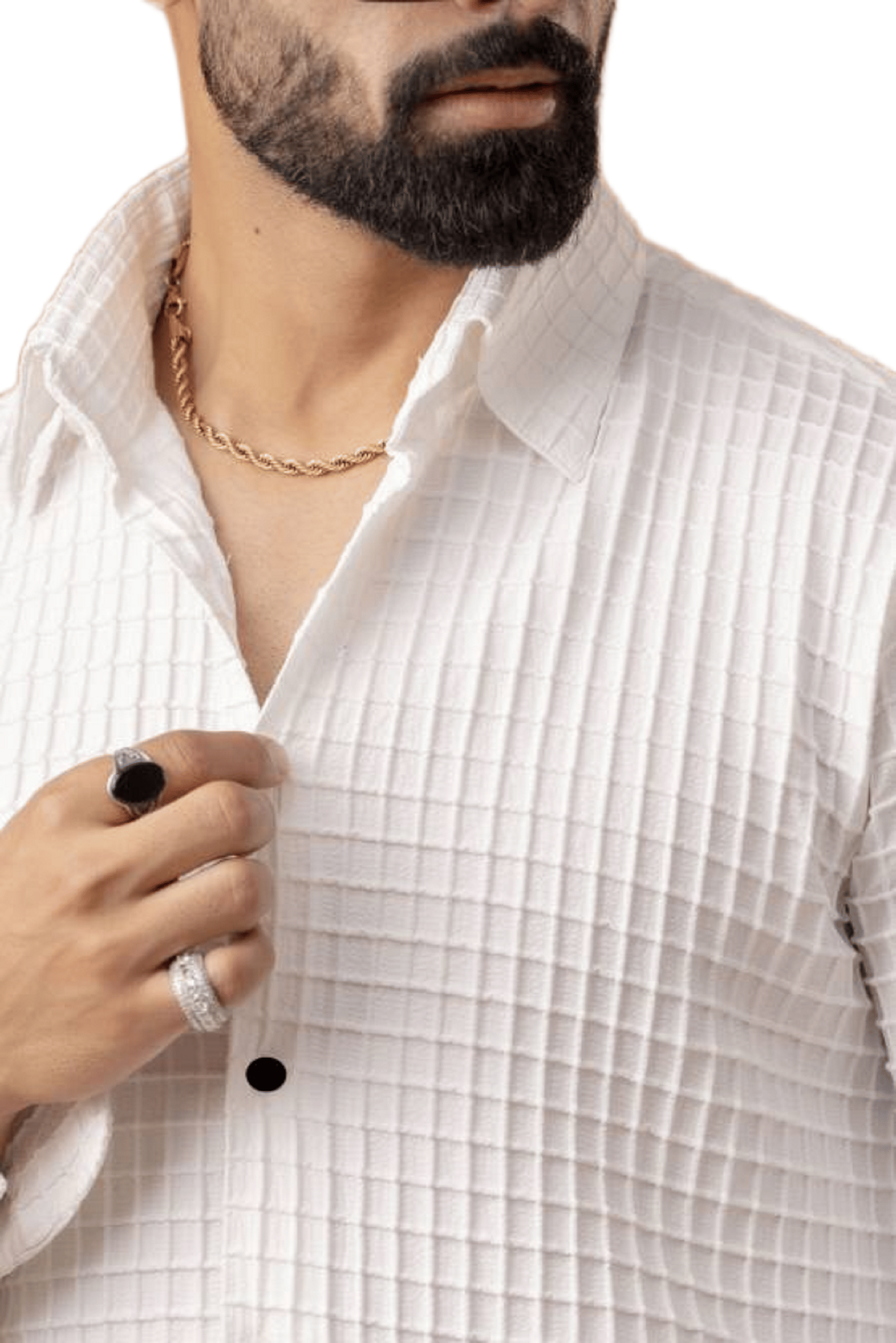M5studio Poly Cotton Regular Fit Self Design Full Sleeves Men's Casual Shirt - White ( Pack of 1 ) M5studio Poly Cotton Regular Fit Self Design Full Sleeves Men's Casual Shirt - White ( Pack of 1 )