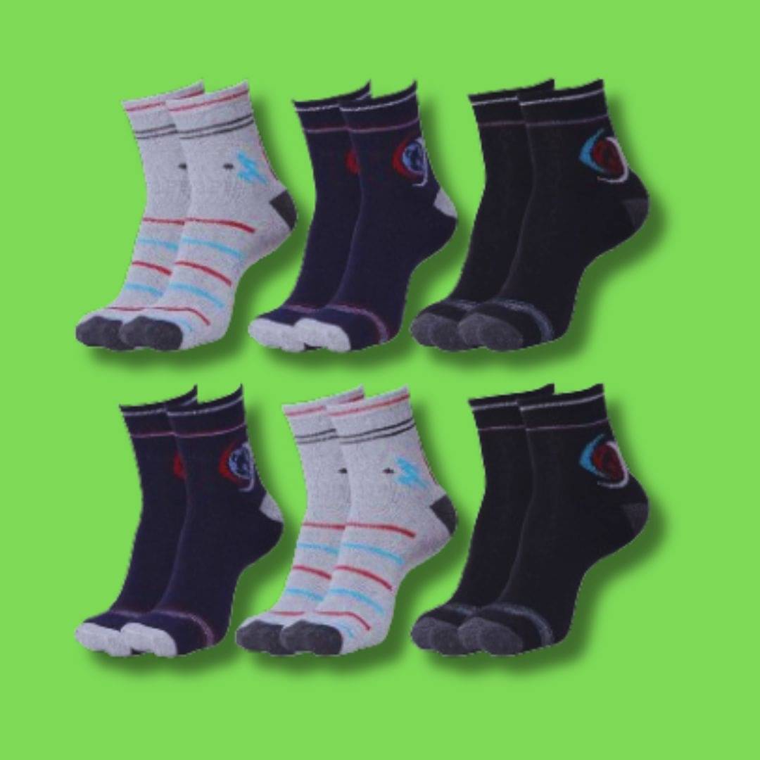     			MJE Pack of 6 Men's Cotton Blend Ankle Length Socks ( Multicolor )