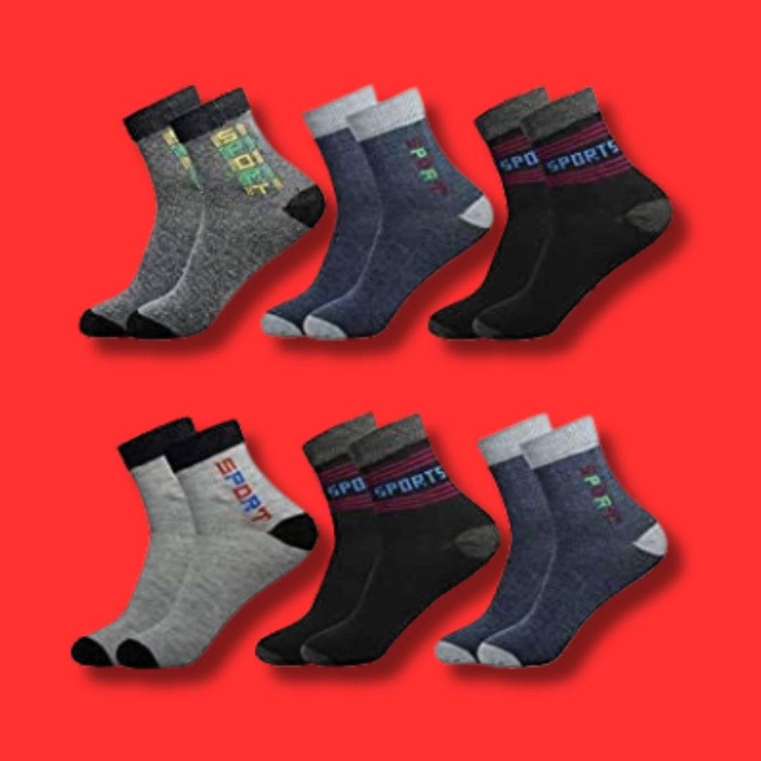     			MJE Pack of 6 Men's Cotton Blend Ankle Length Socks ( Multicolor )