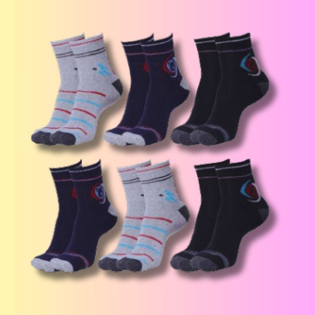     			MJE Pack of 6 Men's Cotton Blend Ankle Length Socks ( Multicolor )