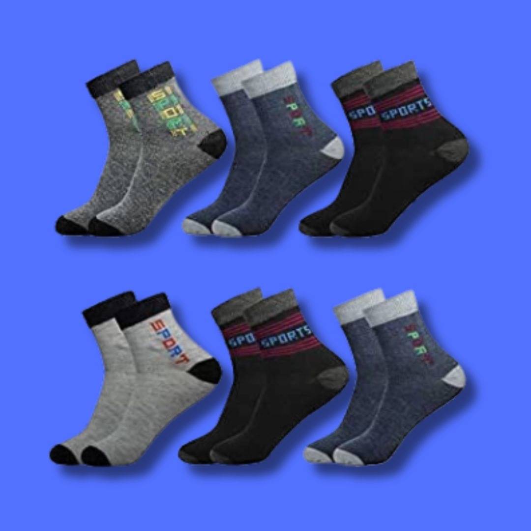     			MJE Pack of 6 Men's Cotton Blend Ankle Length Socks ( Multicolor )