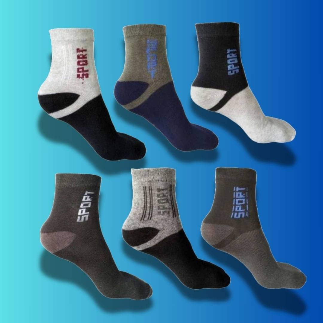 MJE Pack of 6 Men's Cotton Blend Ankle Length Socks ( Multicolor ) MJE Pack of 6 Men's Cotton Blend Ankle Length Socks ( Multicolor )