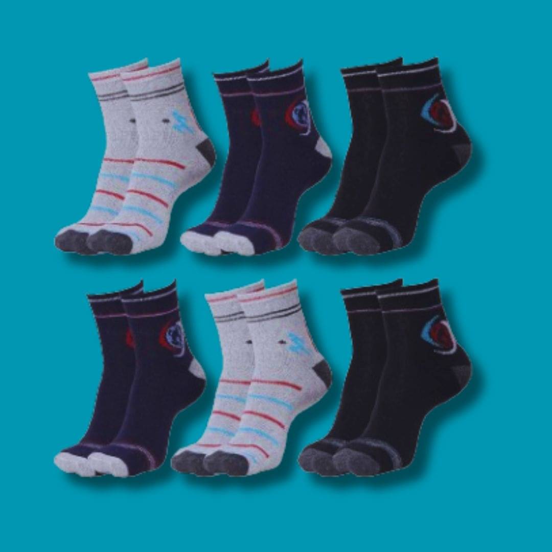     			MJE Pack of 6 Men's Cotton Blend Ankle Length Socks ( Multicolor )