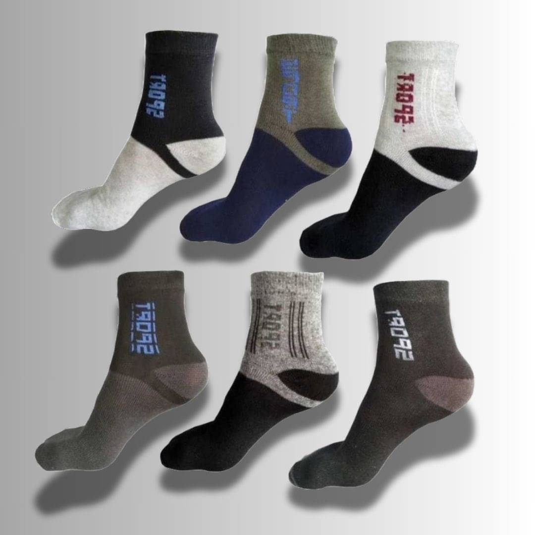 MJE Pack of 6 Men's Cotton Blend Ankle Length Socks ( Multicolor ) MJE Pack of 6 Men's Cotton Blend Ankle Length Socks ( Multicolor )