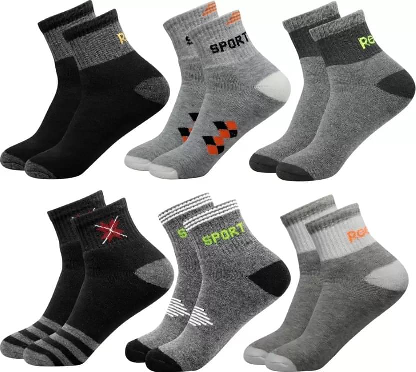 MJE Pack of 6 Men's Cotton Blend Ankle Length Socks ( Multicolor )     			MJE Pack of 6 Men's Cotton Blend Ankle Length Socks ( Multicolor )