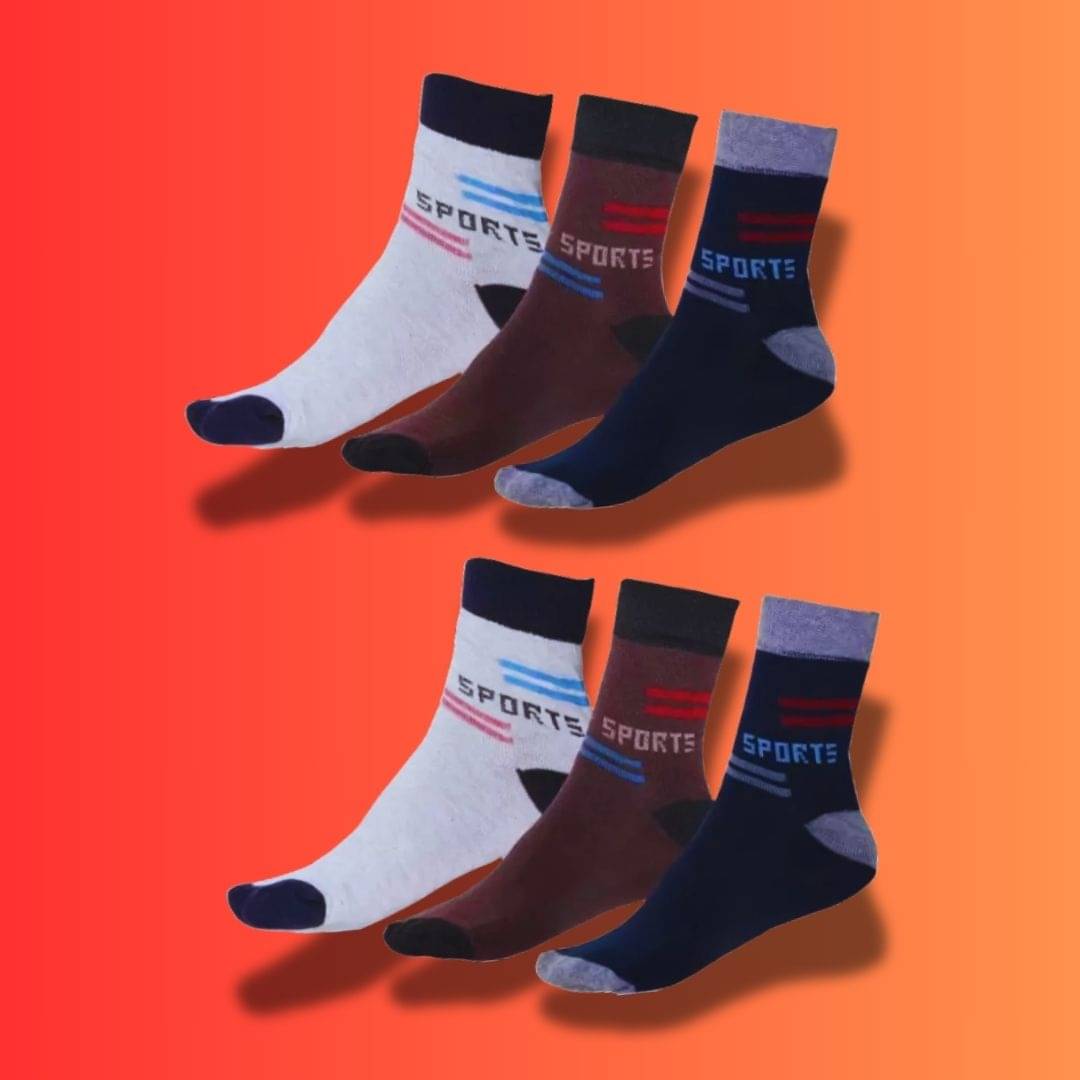 MJE Pack of 6 Men's Cotton Blend Ankle Length Socks ( Multicolor ) MJE Pack of 6 Men's Cotton Blend Ankle Length Socks ( Multicolor )
