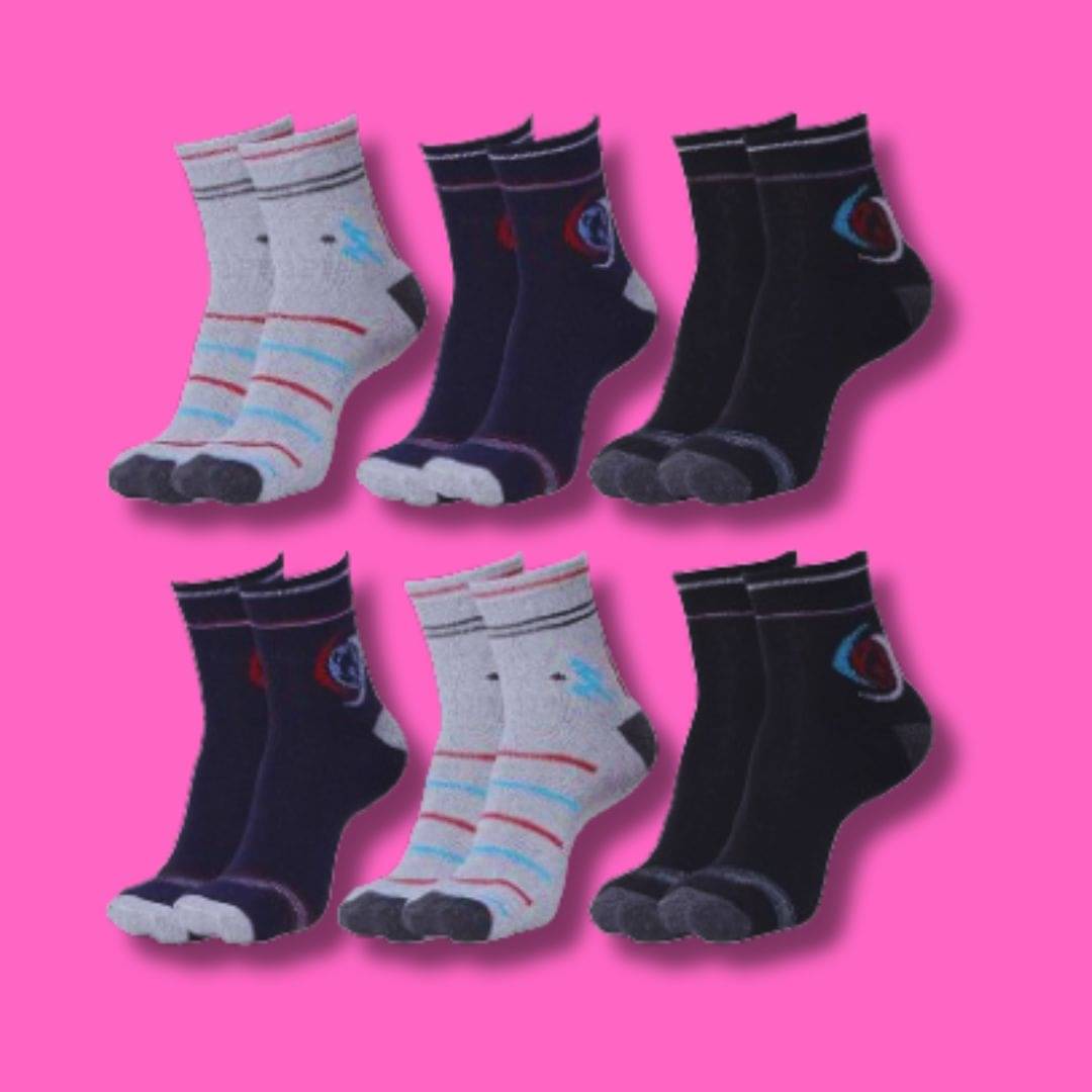     			MJE Pack of 6 Men's Cotton Blend Ankle Length Socks ( Multicolor )