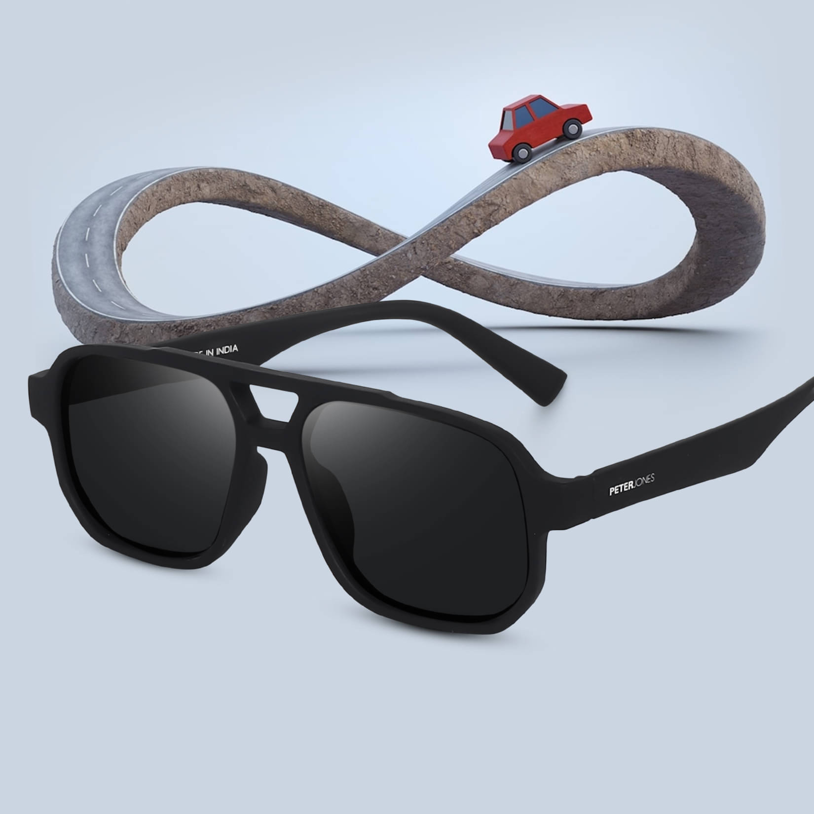 Peter Jones Black Square Sunglasses ( Pack of 1 ) Peter Jones Black Square Sunglasses ( Pack of 1 )