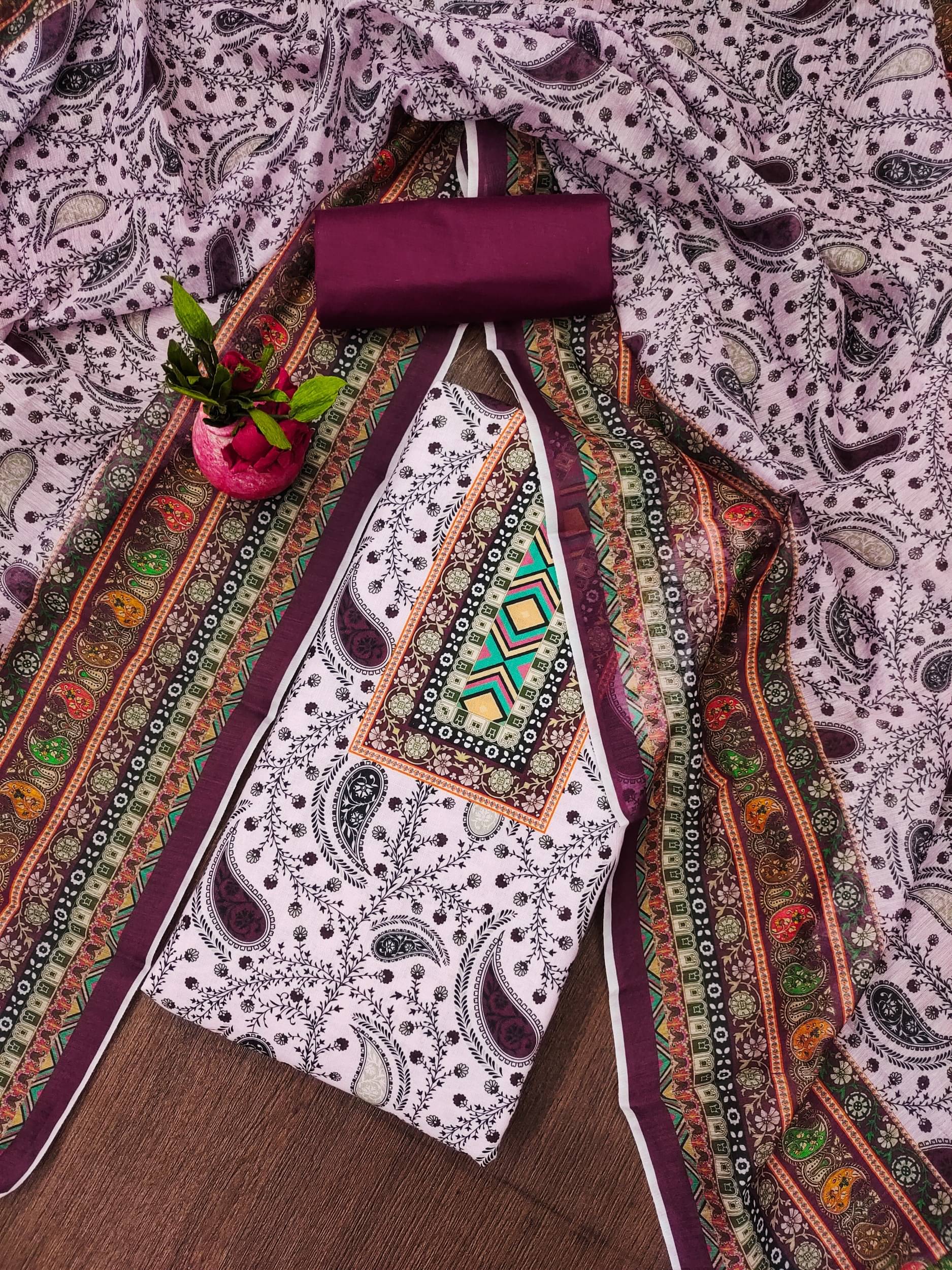 Rangtulika Ethnics Women Chanderi Unstitched Dress Material ( Pink )     			Rangtulika Ethnics Women Chanderi Unstitched Dress Material ( Pink )