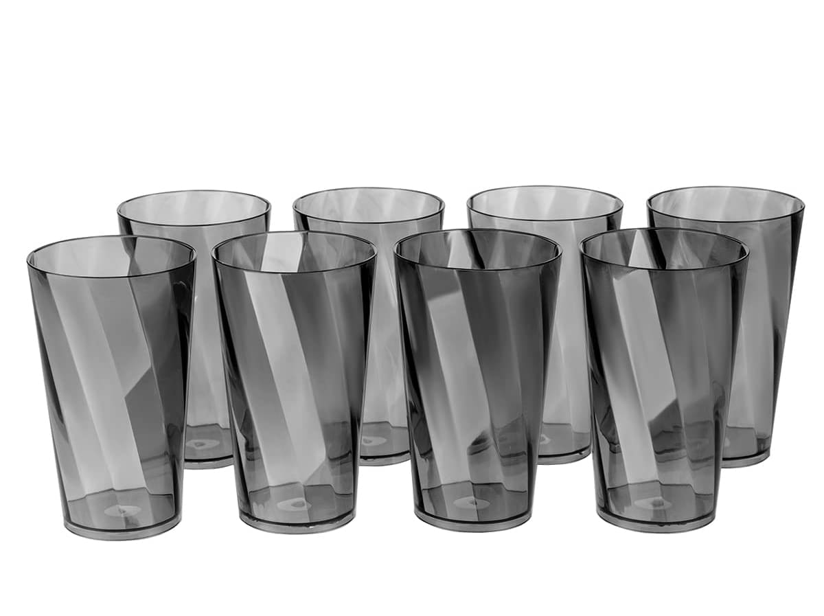     			Swaraa Kitchenware Dimond Plastic Printed Glasses 300 ml ( Pack of 6 ) Blue