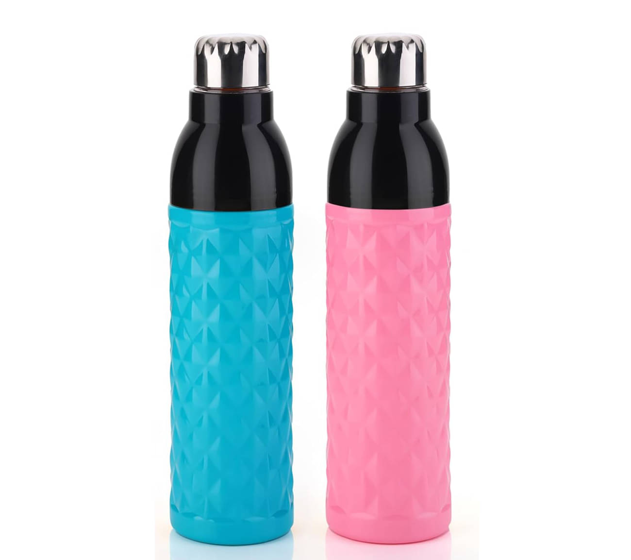     			Swaraa Kitchenware Multicolour Plastic Water Bottle 1000 mL ( Set of 2 )