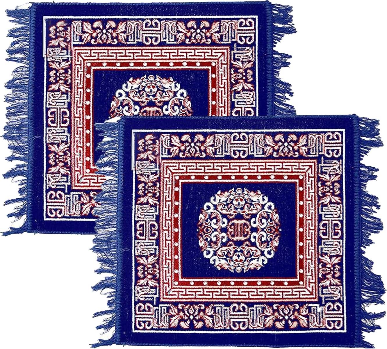 TAARAENTERPRIS Multi Set of 2 Velvet Prayer Mat ( 45 X 45 cm ) TAARAENTERPRIS Multi Set of 2 Velvet Prayer Mat ( 45 X 45 cm )
