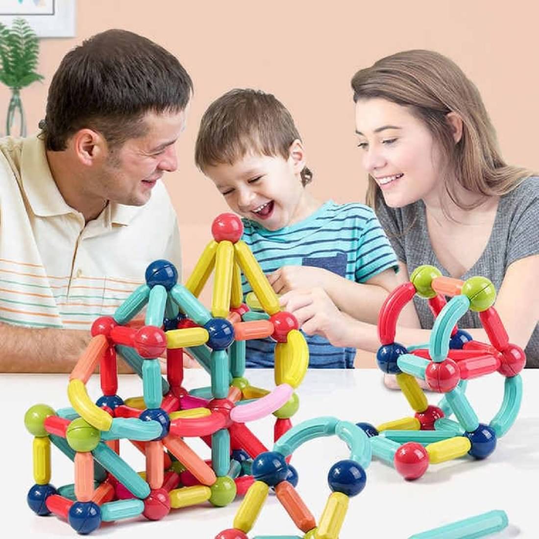     			VBE Magnetic Sticks Building Blocks For Kids Toys For Girls|Magnetic Toys For Boys Age 3+ Year 4-14 Old Educational Stem Learning Magnet Stick With Balls Game Set (36 Pcs),Multicolor