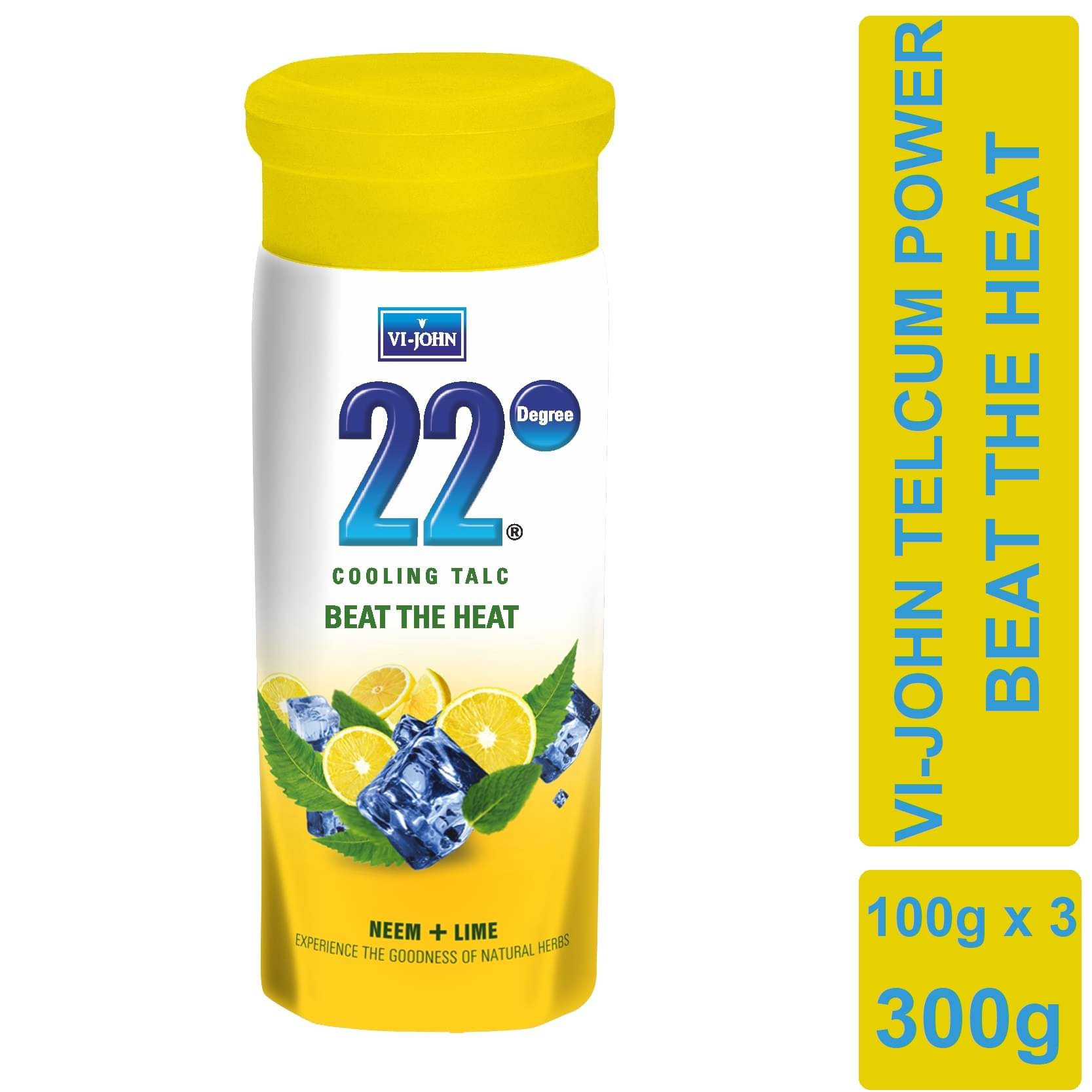     			Vi-John Beat The Heat Lime, Neem & Mint (100g x3) Talc 100 gm Pack of 3