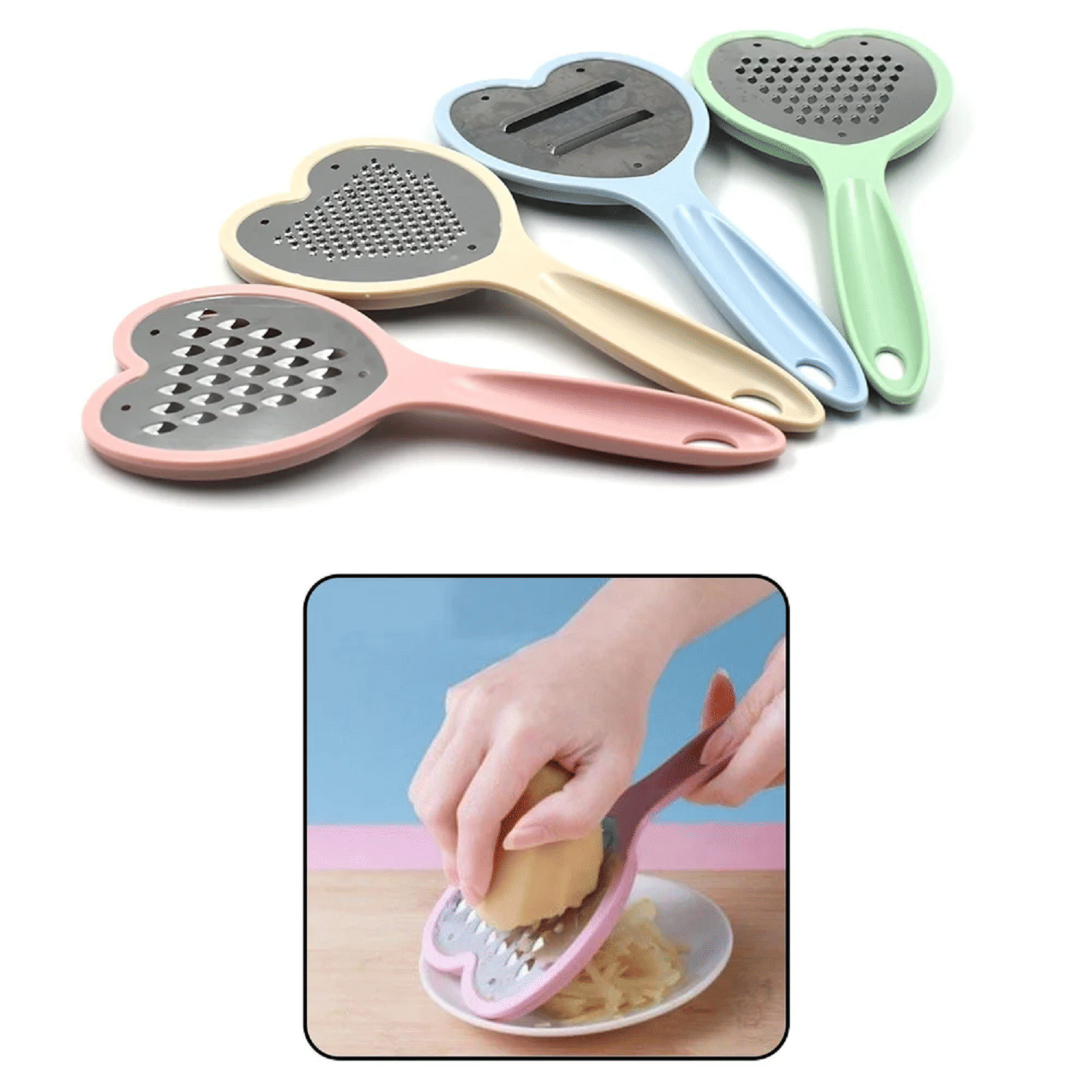     			forral Multicolor Plastic 4 in 1 Vegetables Grater Set Heart Shape ( Set of 1 )