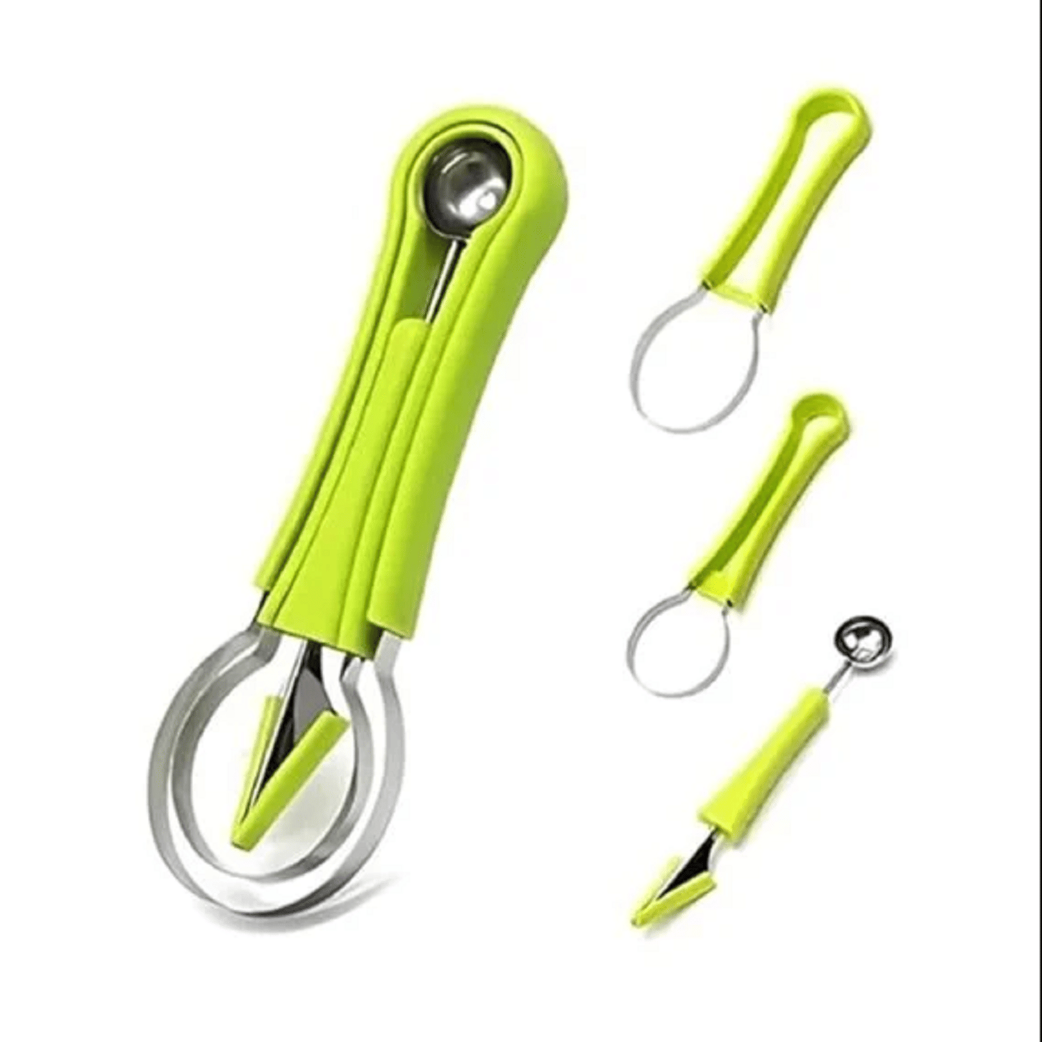     			forral Silver Stainless Steel 4 In 1 Fruit Cutters Shapes, Scooper & Baller ( Set of 1 )
