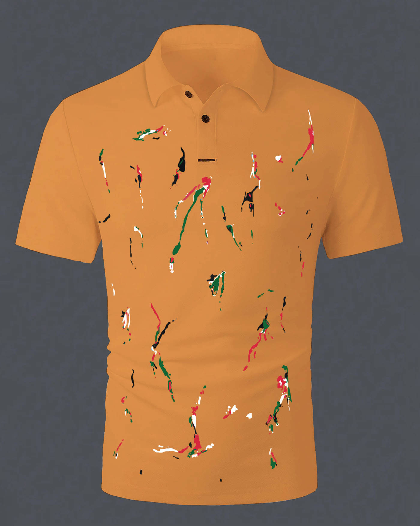     			AOOSH Men Cotton Blend Regular Fit Printed Polo T Shirt ( Mustard )