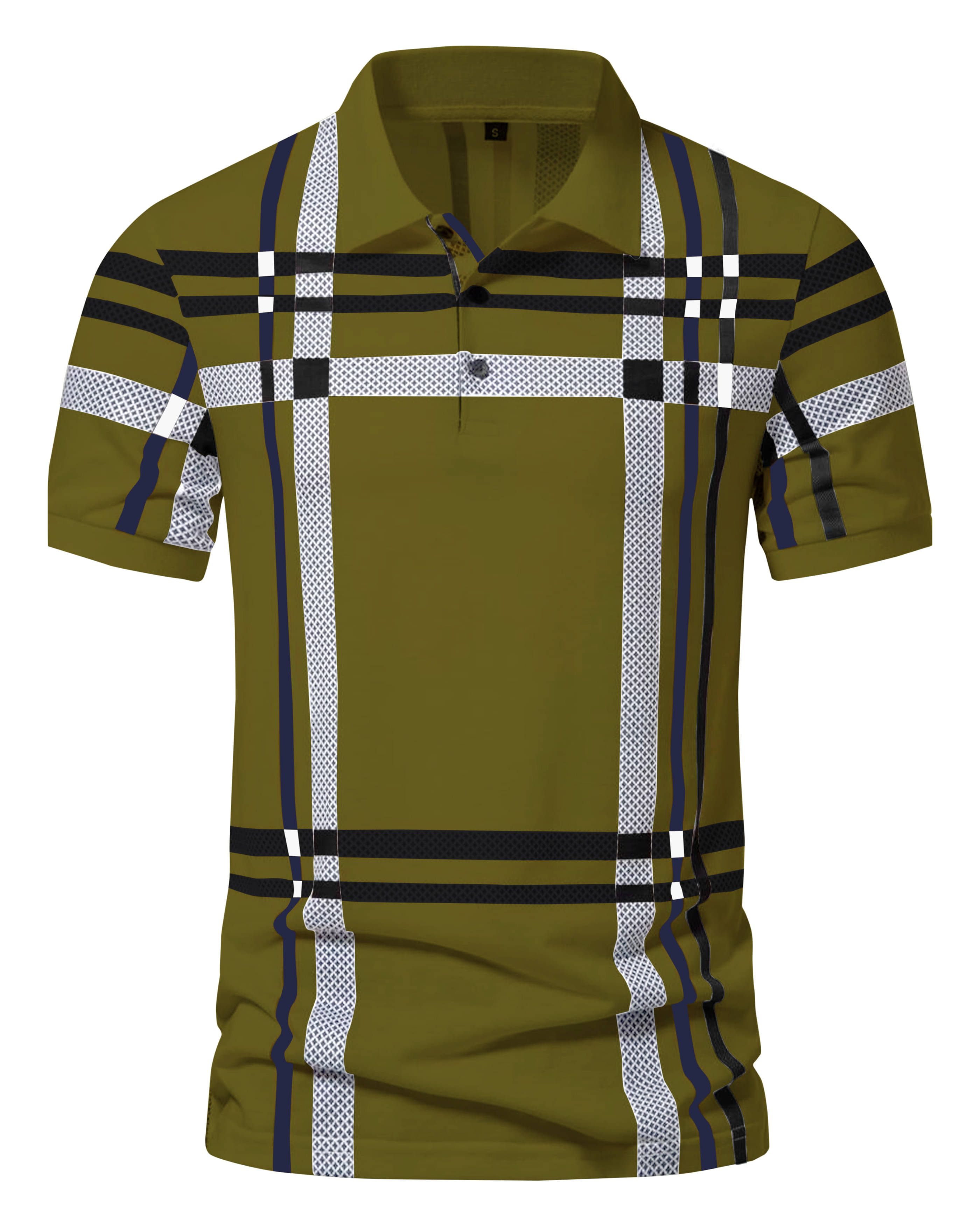     			AOOSH Men Cotton Blend Regular Fit Printed Polo T Shirt ( Green )