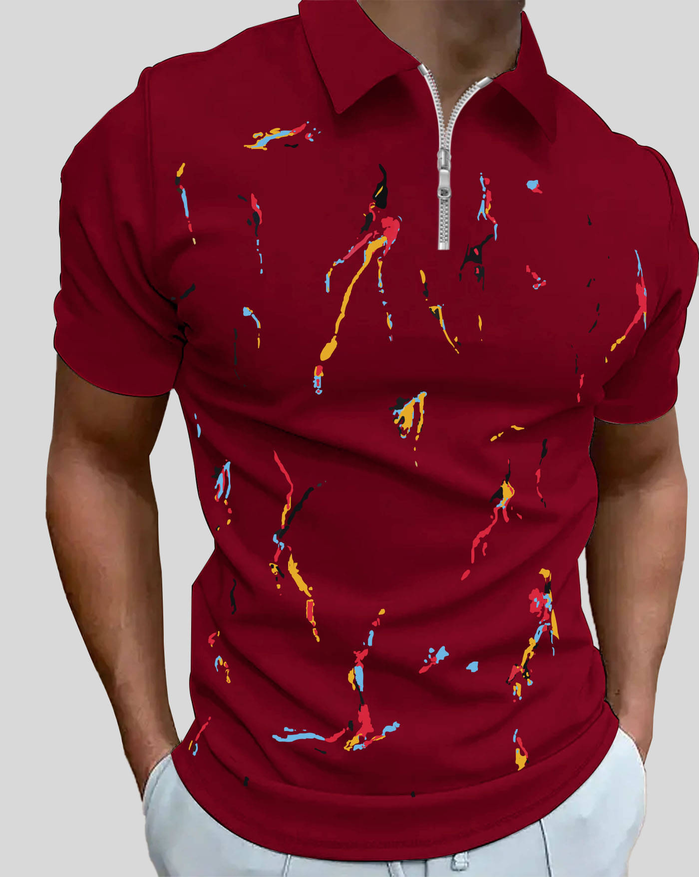 AUSK Men Cotton Blend Regular Fit Printed Polo T Shirt ( Maroon ) AUSK Men Cotton Blend Regular Fit Printed Polo T Shirt ( Maroon )