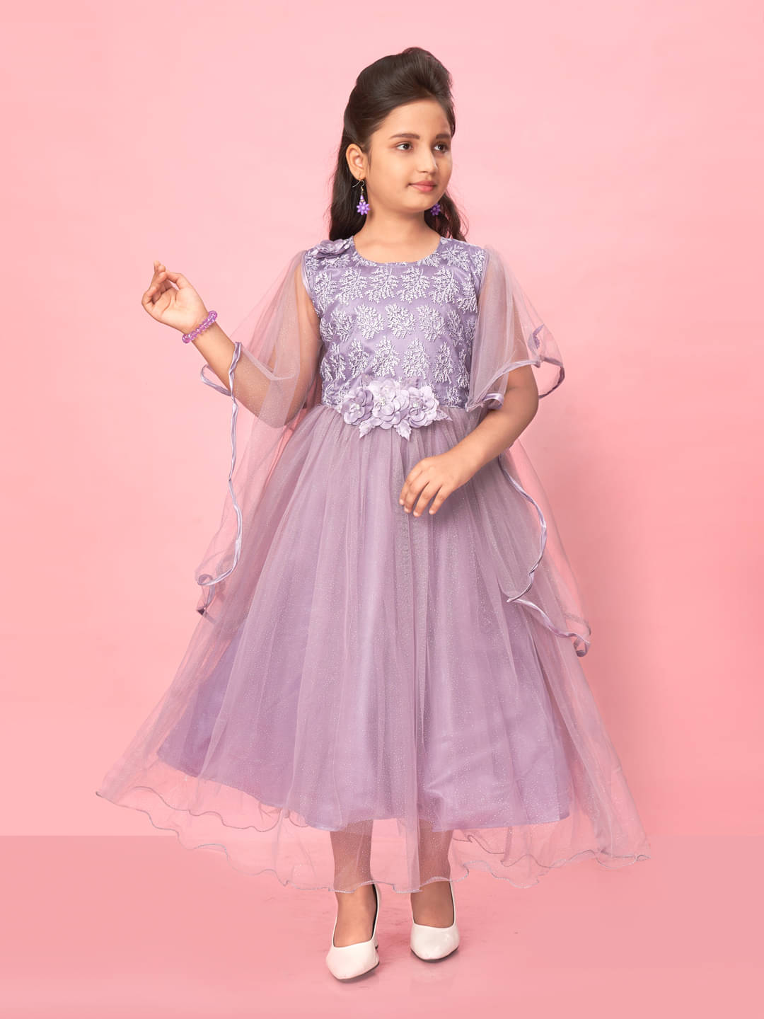     			Aarika Net Gown For Girls ( Pack of 1 , Purple )