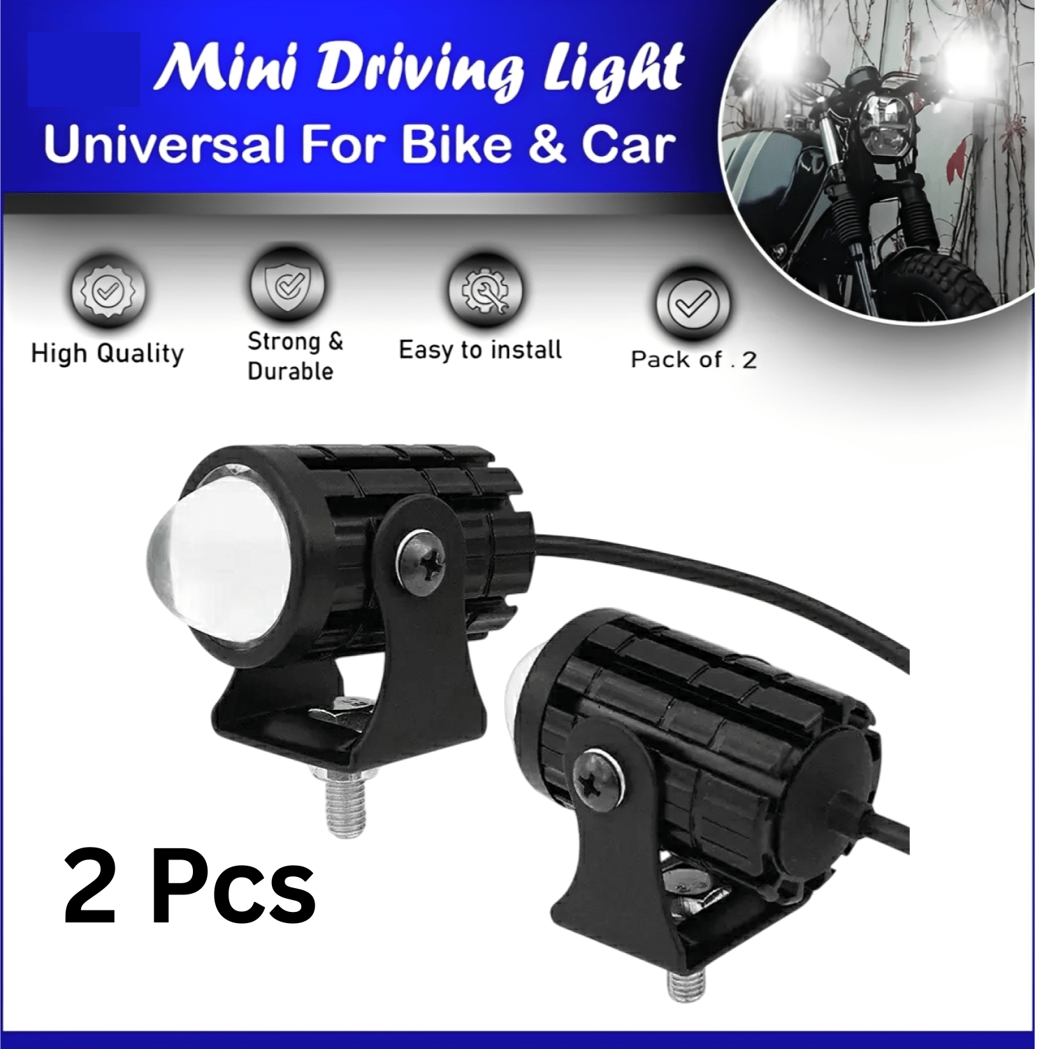 Aksmit 2PCS BIKE CAR MINI DRIVE FOG LED Lights High/Low White Yellow DRL + Strobe Mode LED MINI DRIVE FOG Spot light motorcycle spotlight sport light motorcycle     			Aksmit 2PCS BIKE CAR MINI DRIVE FOG LED Lights High/Low White Yellow DRL + Strobe Mode LED MINI DRIVE FOG Spot light motorcycle spotlight sport light motorcycle