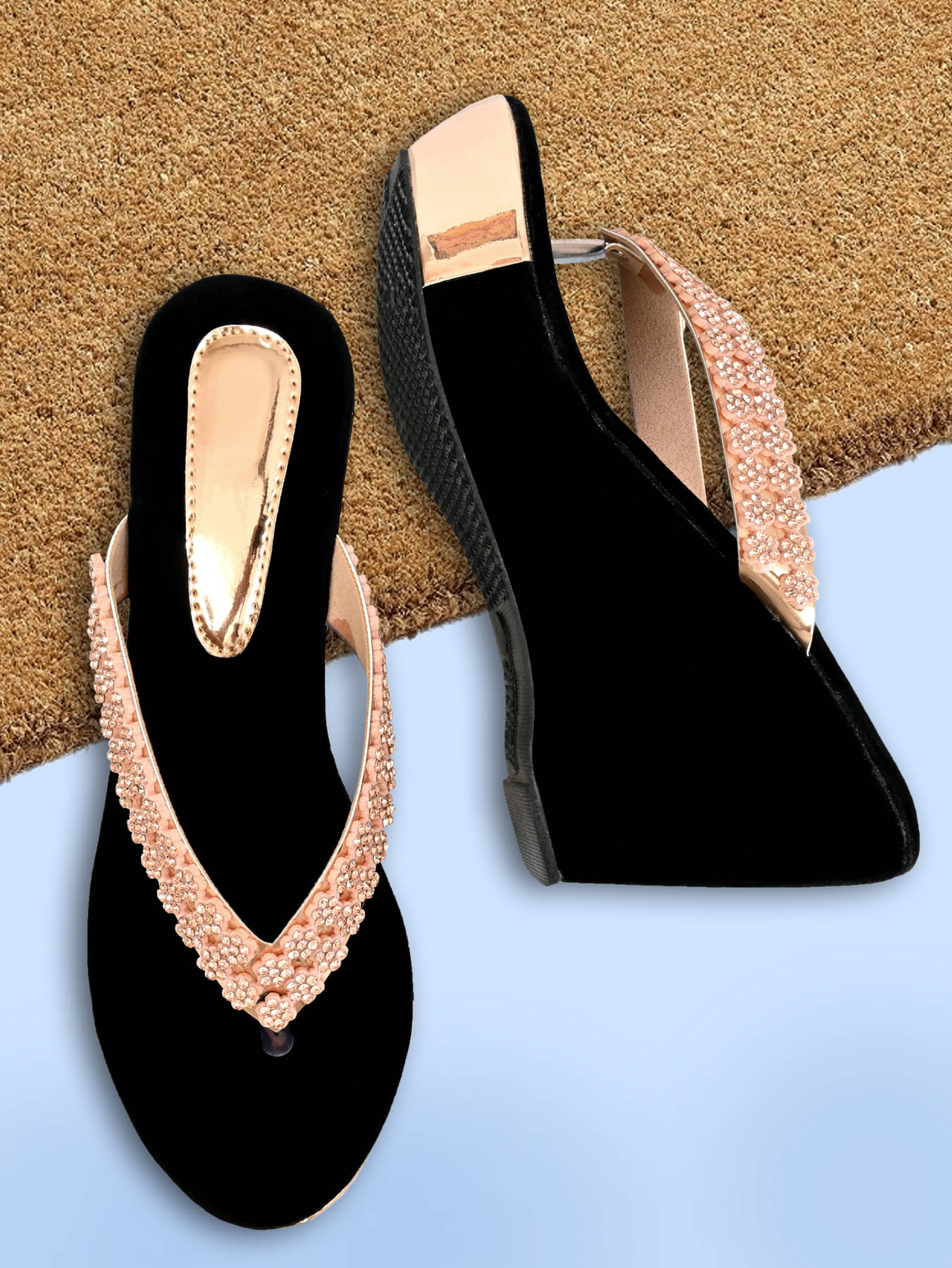     			Altek Gold Women's Slip On Heels